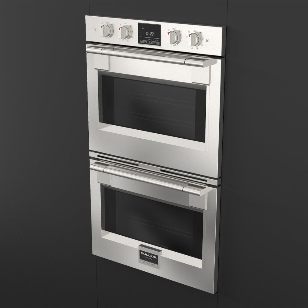 Fulgor Milano 30 Inch Stainless Steel Built-In Double Electric Wall Oven - F6PDP30S1 | Perfect for Modern Kitchens, Baking & Entertaining