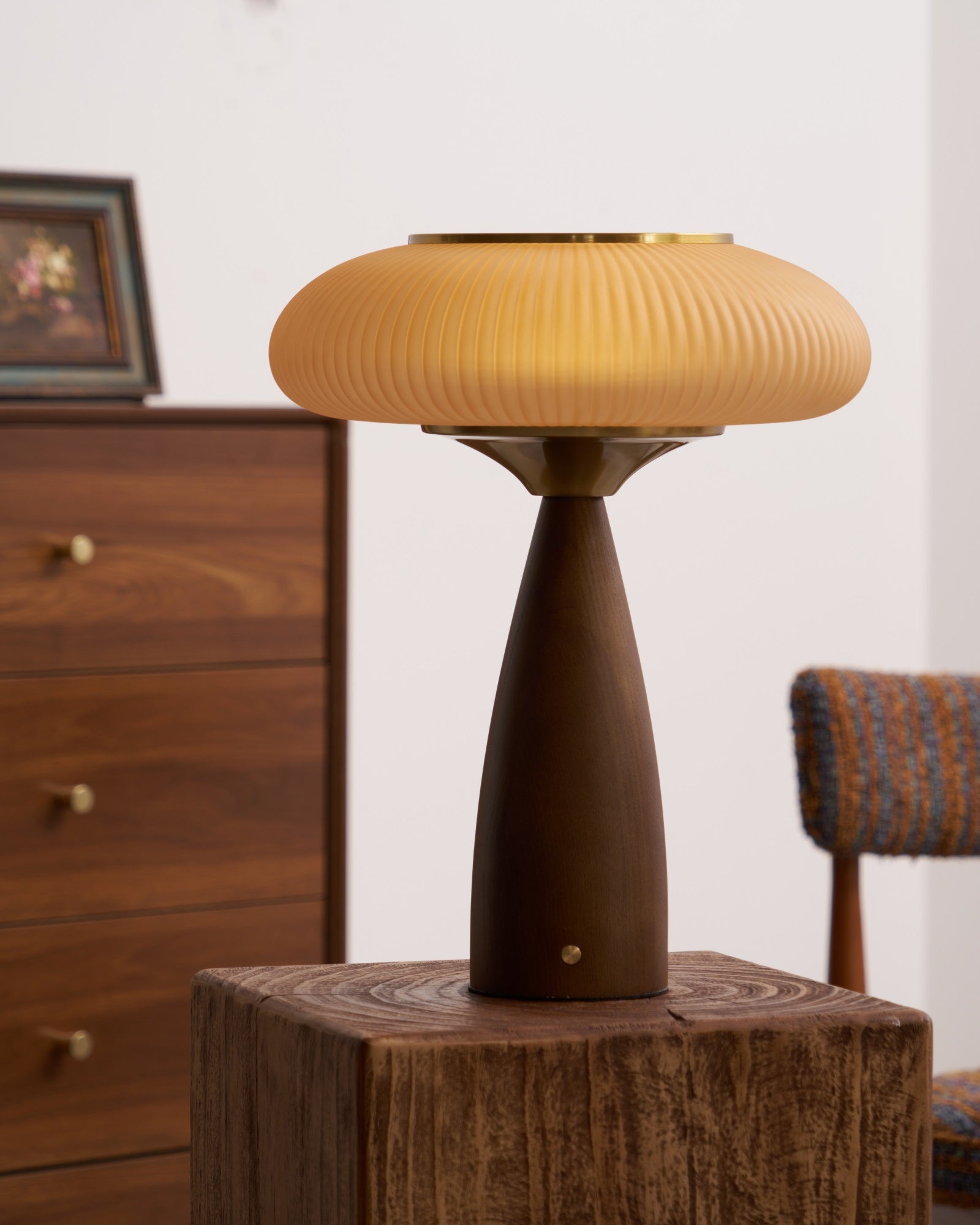 Cielo Wooden Rechargeable Table Lamp - Modern Nightstand Light with USB Charging for Bedroom, Living Room & Office Decor