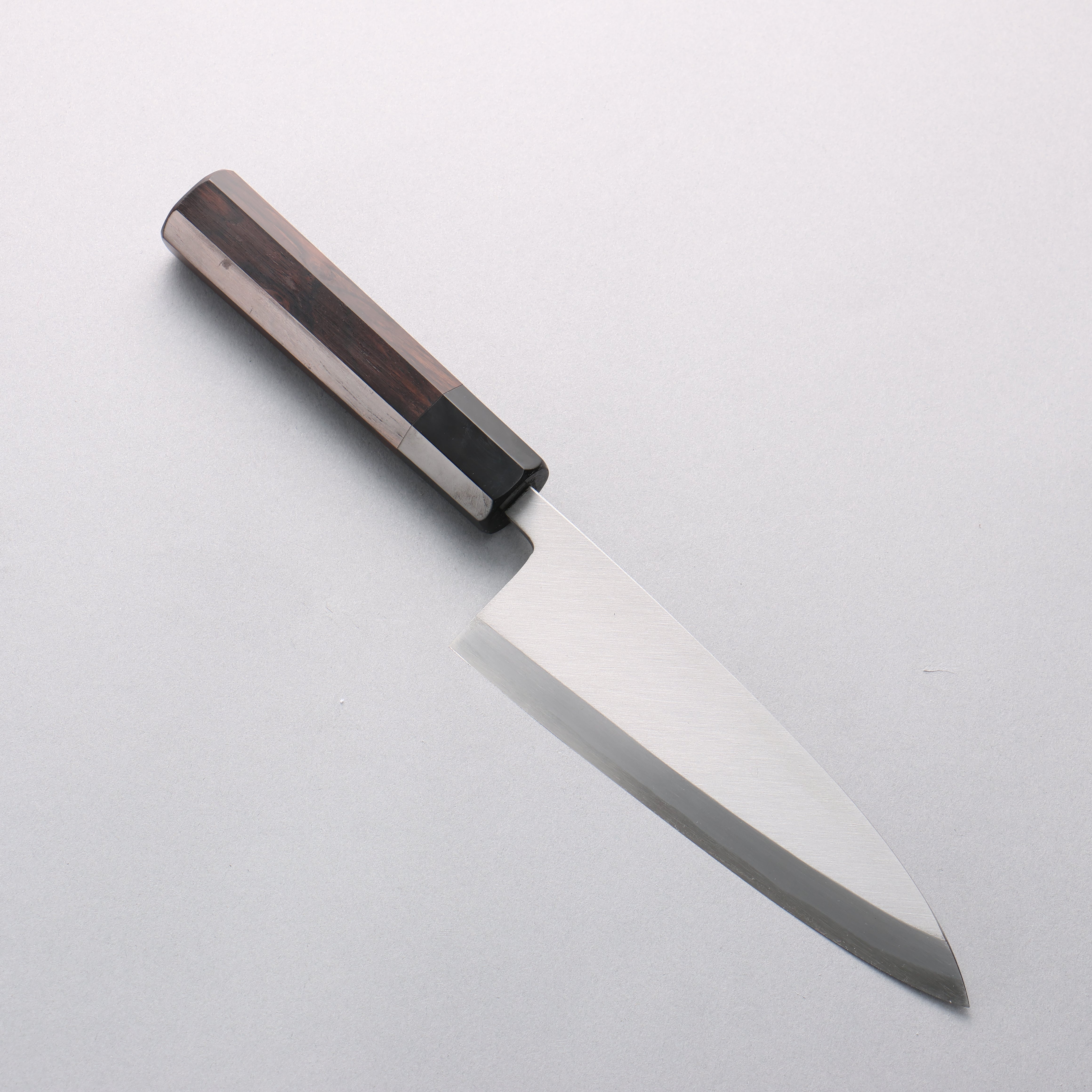 Premium Minamoto Akitada Blue Steel No.2 Petty Knife 165mm - Ebony Wood Handle with Black Water Buffalo Horn Ferrule - Perfect for Sushi, Vegetables & Precision Kitchen Tasks