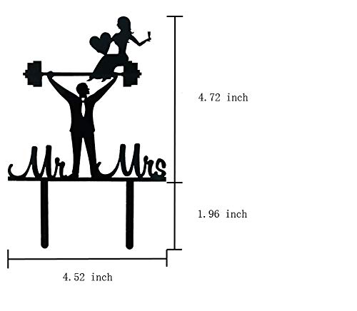Funny Weightlifting Mr & Mrs Cake Topper - Perfect Wedding Gift for Fitness Couples | Gym-Themed Wedding Decor & Anniversary Present