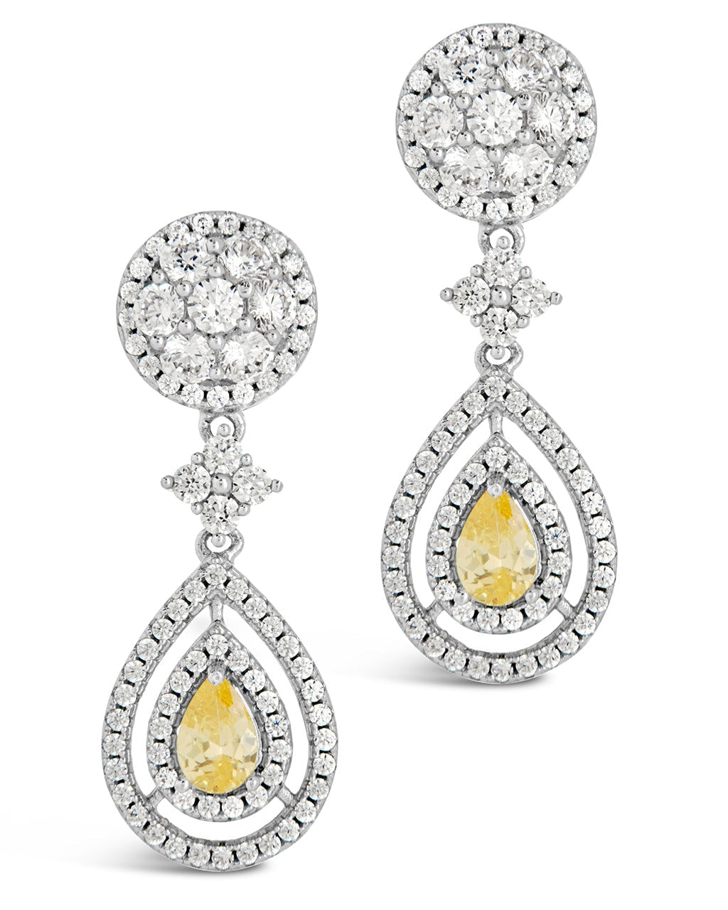 Jennifer CZ Drop Stud Earrings - Sparkling Cubic Zirconia Dangle Earrings for Women, Perfect for Parties, Weddings & Everyday Wear