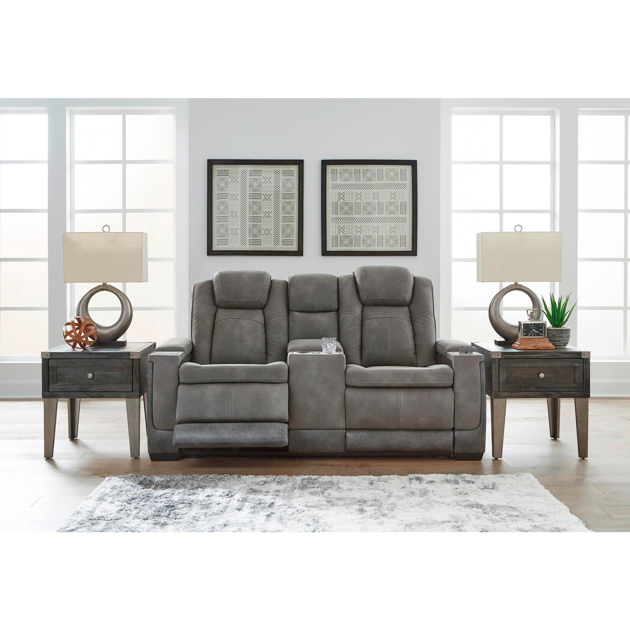 Next Generation DuraPella Power Reclining Loveseat with Console - Modern Comfort for Living Room, Home Theater & Small Spaces