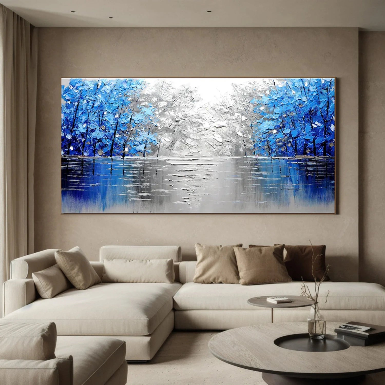 Flower and Tree Painting #FT 173 - Handmade Canvas Wall Art for Home & Office Decor - Perfect for Living Room, Bedroom, or Gift