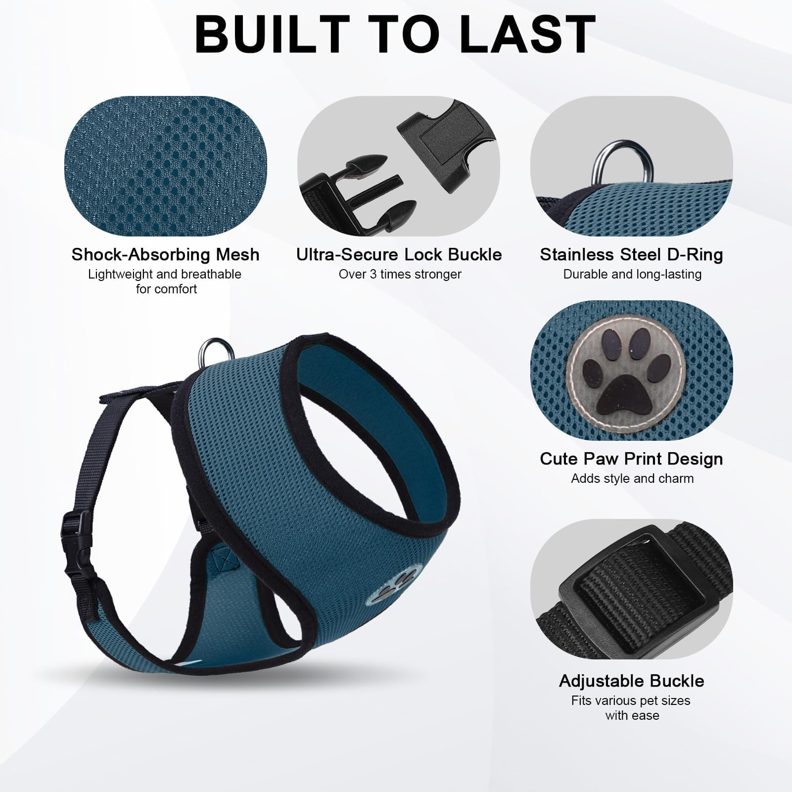 BINGPET Small Dog Harness - Breathable Mesh No-Pull Adjustable Vest for Puppies & Medium Dogs | Perfect for Walking, Training & Outdoor Adventures