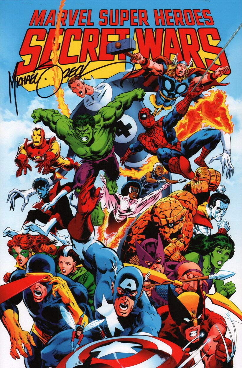 Mike Zeck Autographed Signed Lithograph 11x17 Secret Wars 1 with FE COA - Spiderman Captain America Battle World - Perfect for Comic Collectors & Marvel Fans Display