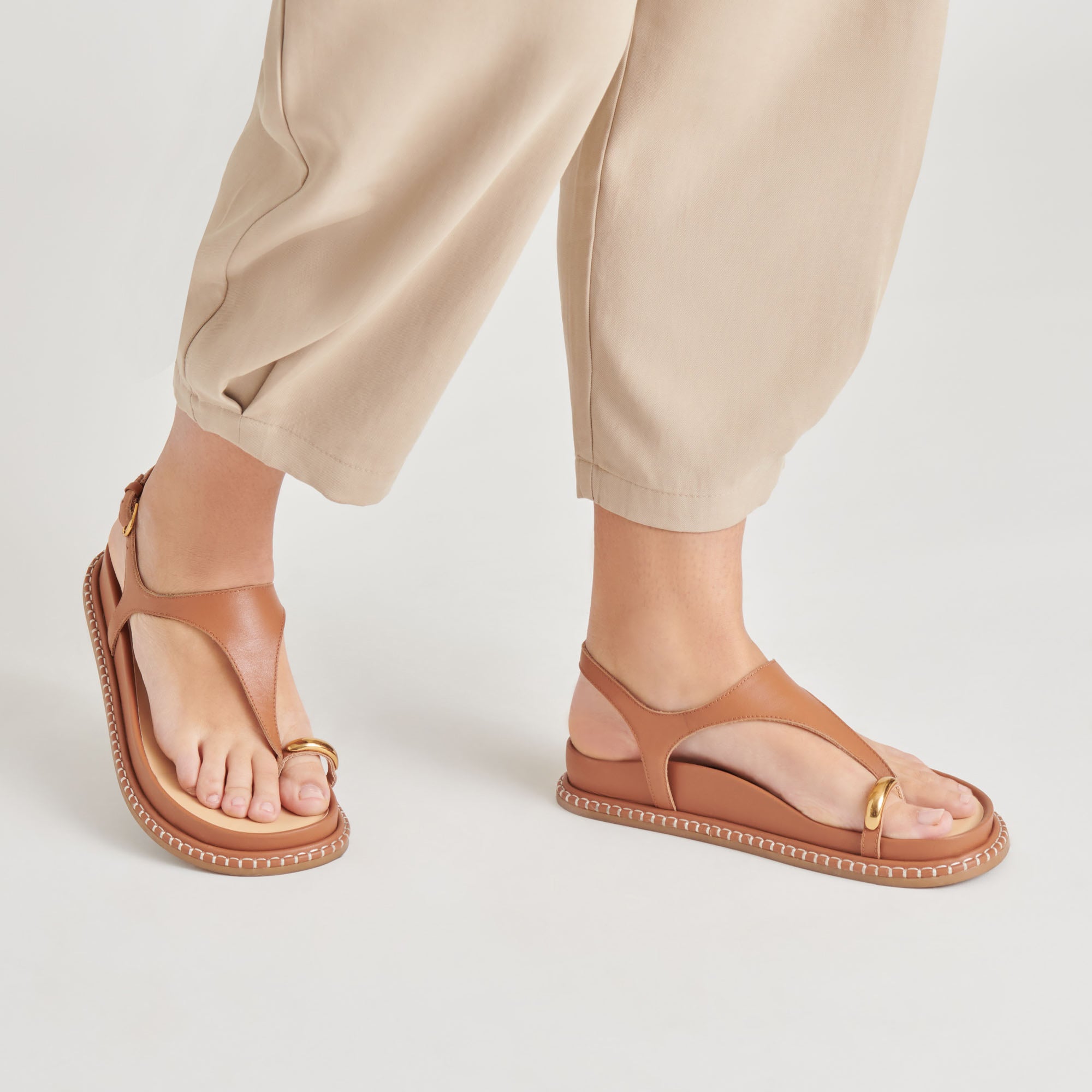 Stefan Genuine Leather Sandals for Men - Comfortable Saddle Leather Flip Flops - Perfect for Beach, Vacation & Casual Wear