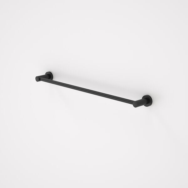 Caroma Cosmo 630mm Matte Black Metal Single Towel Rail - Modern Bathroom Towel Holder for Home & Hotel Use