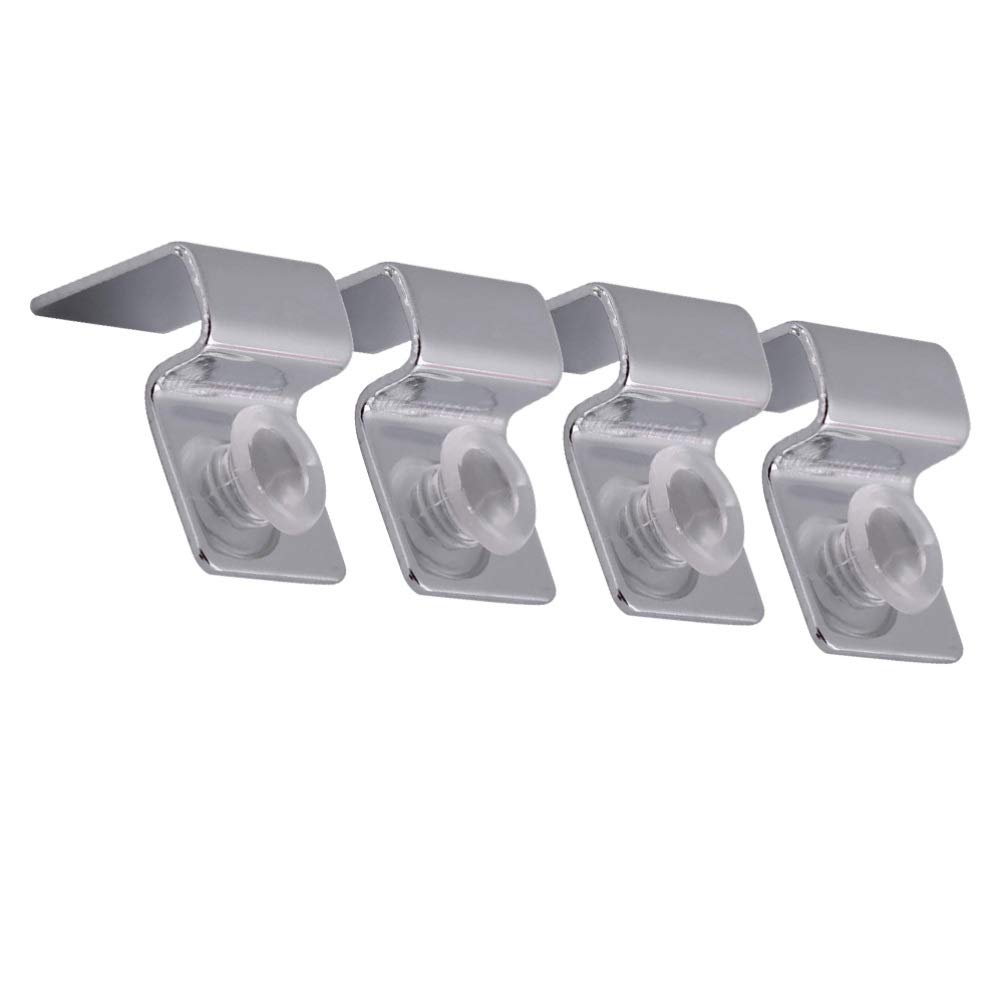 TEHAUX 4pcs Stainless Steel Aquarium Lid Clips - Universal 8mm Fish Tank Cover Support for Glass Tops