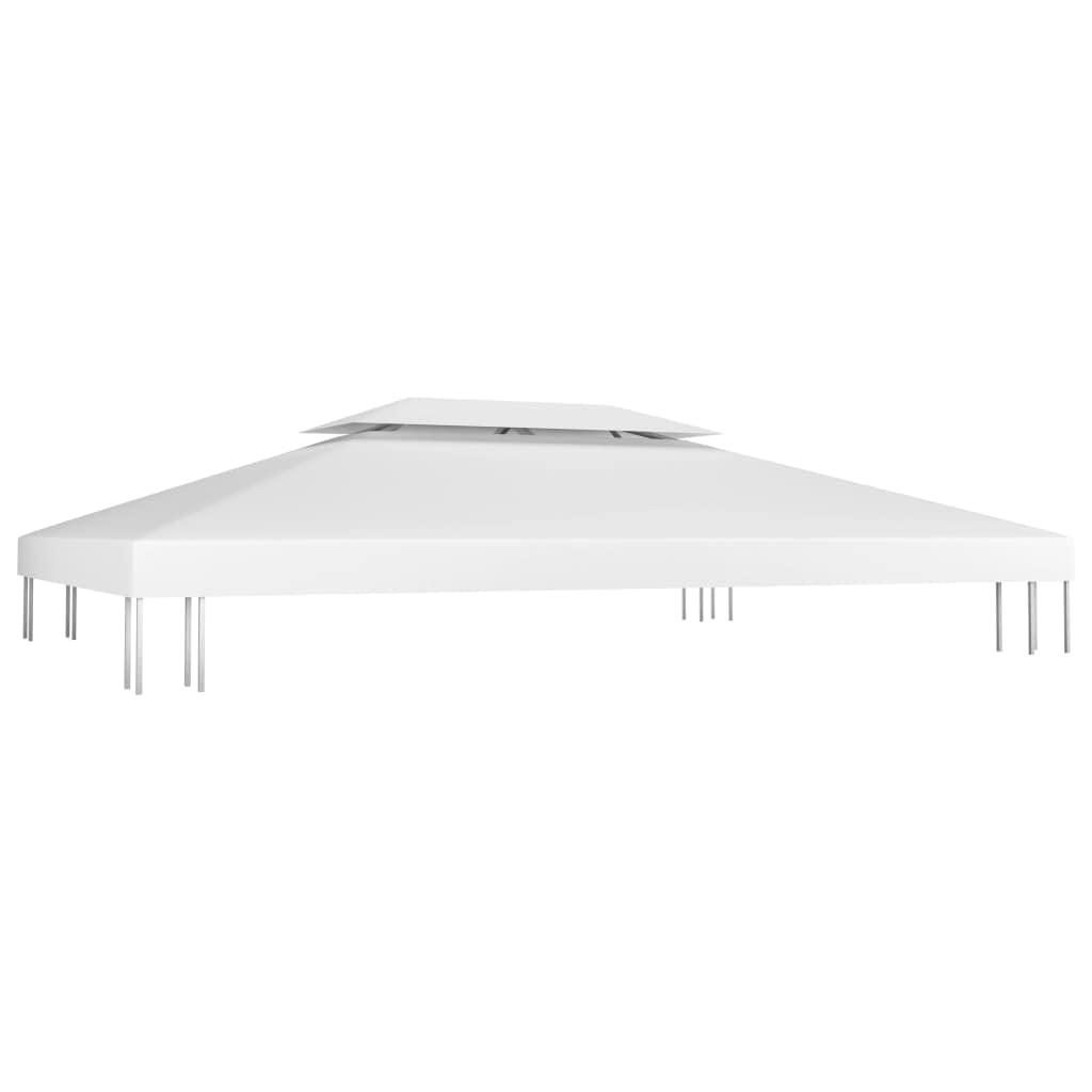 SKM 2-Tier Gazebo Top Cover 13.1'x9.8' White - 310 g/m² Heavy-Duty Canopy Replacement for Outdoor Patio, Garden, and Backyard Protection