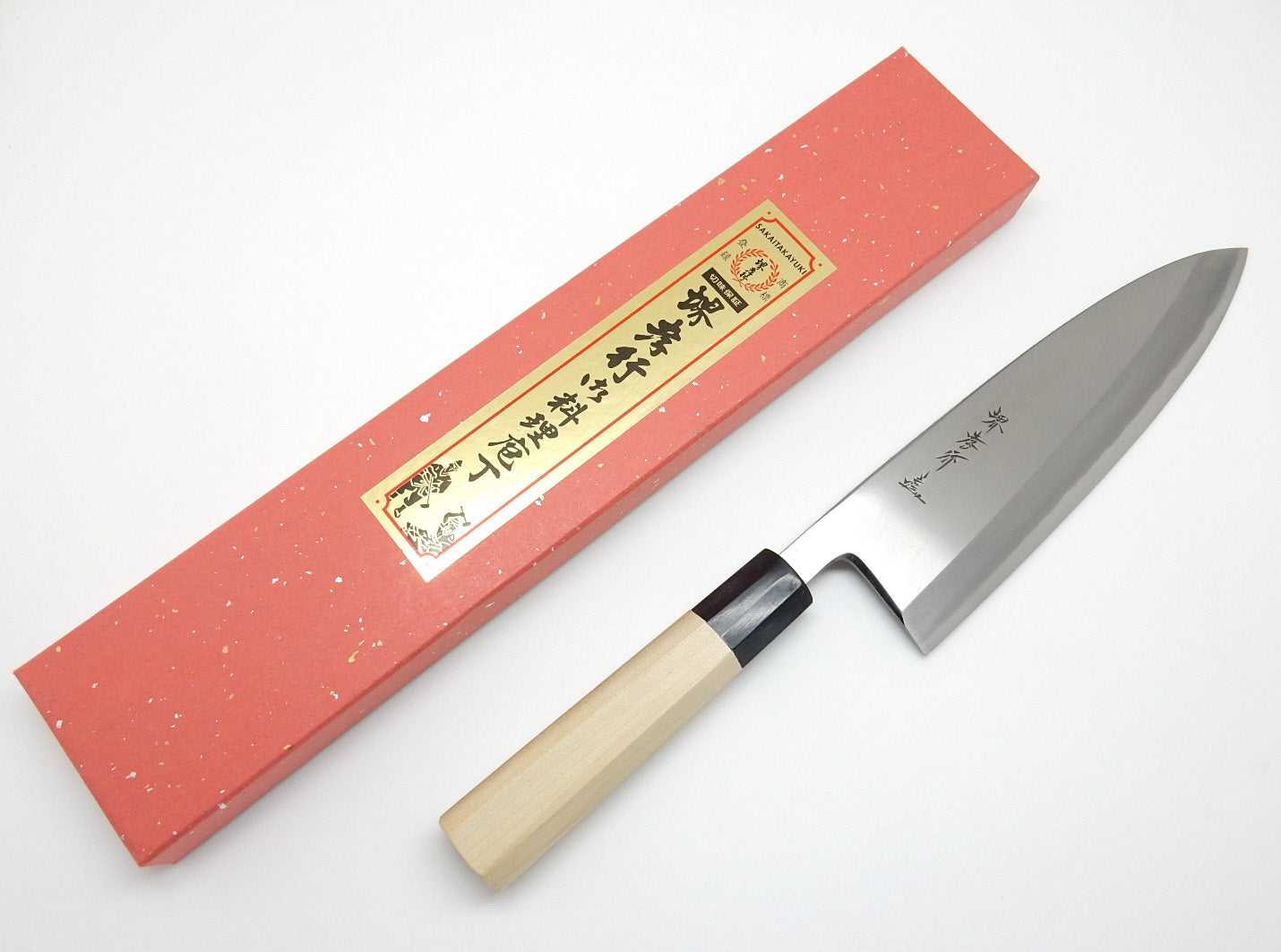 Sakai Takayuki GINSAN Silver #3 Steel Professional Japanese Deba Knife - Premium Stainless Steel Kitchen Knife for Sushi, Fish Filleting & Asian Cooking