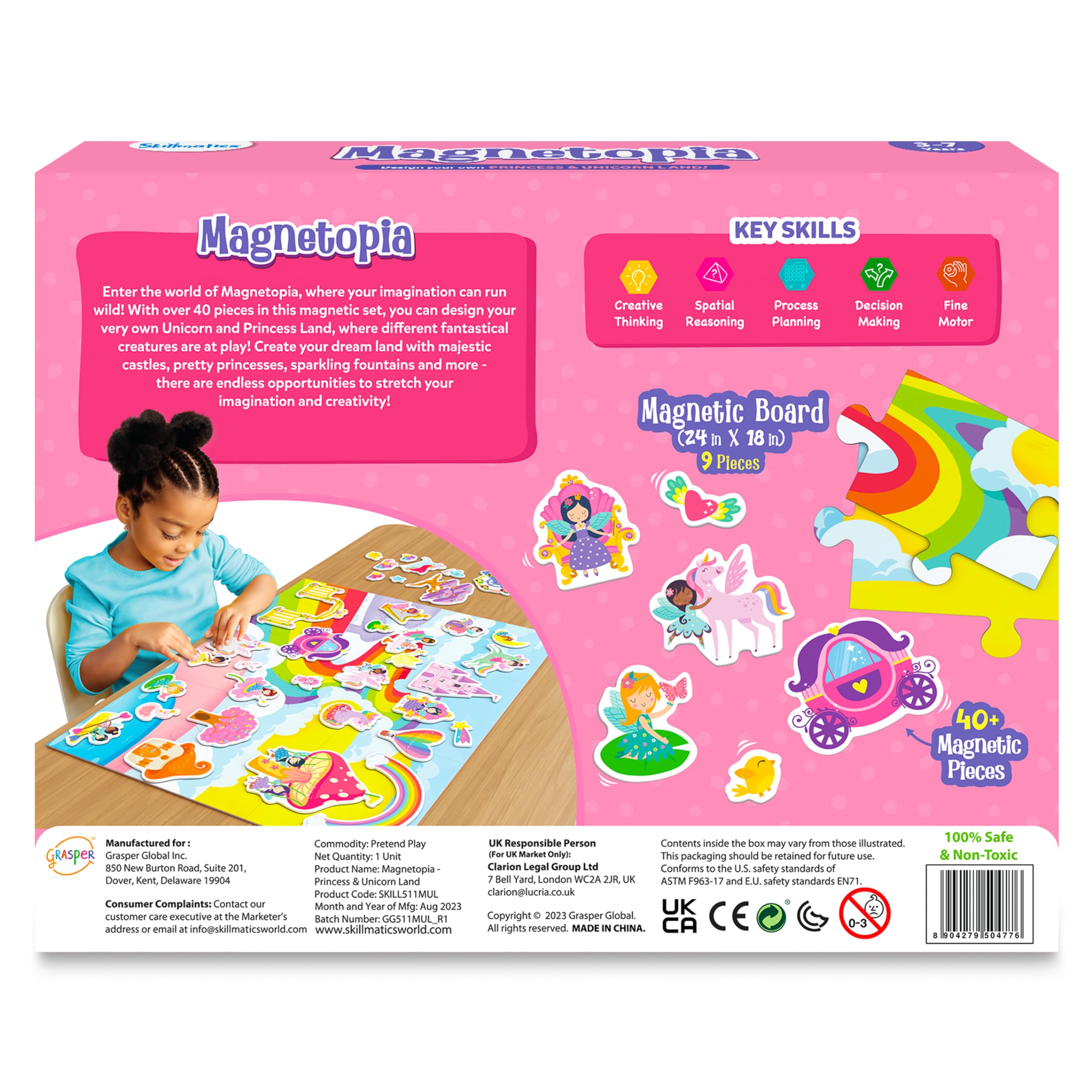 Magnetopia Princess Unicorn Toy Set - 40+ Magnetic Pieces for Kids Ages 3-7 | Pretend Play & Preschool Learning Gift