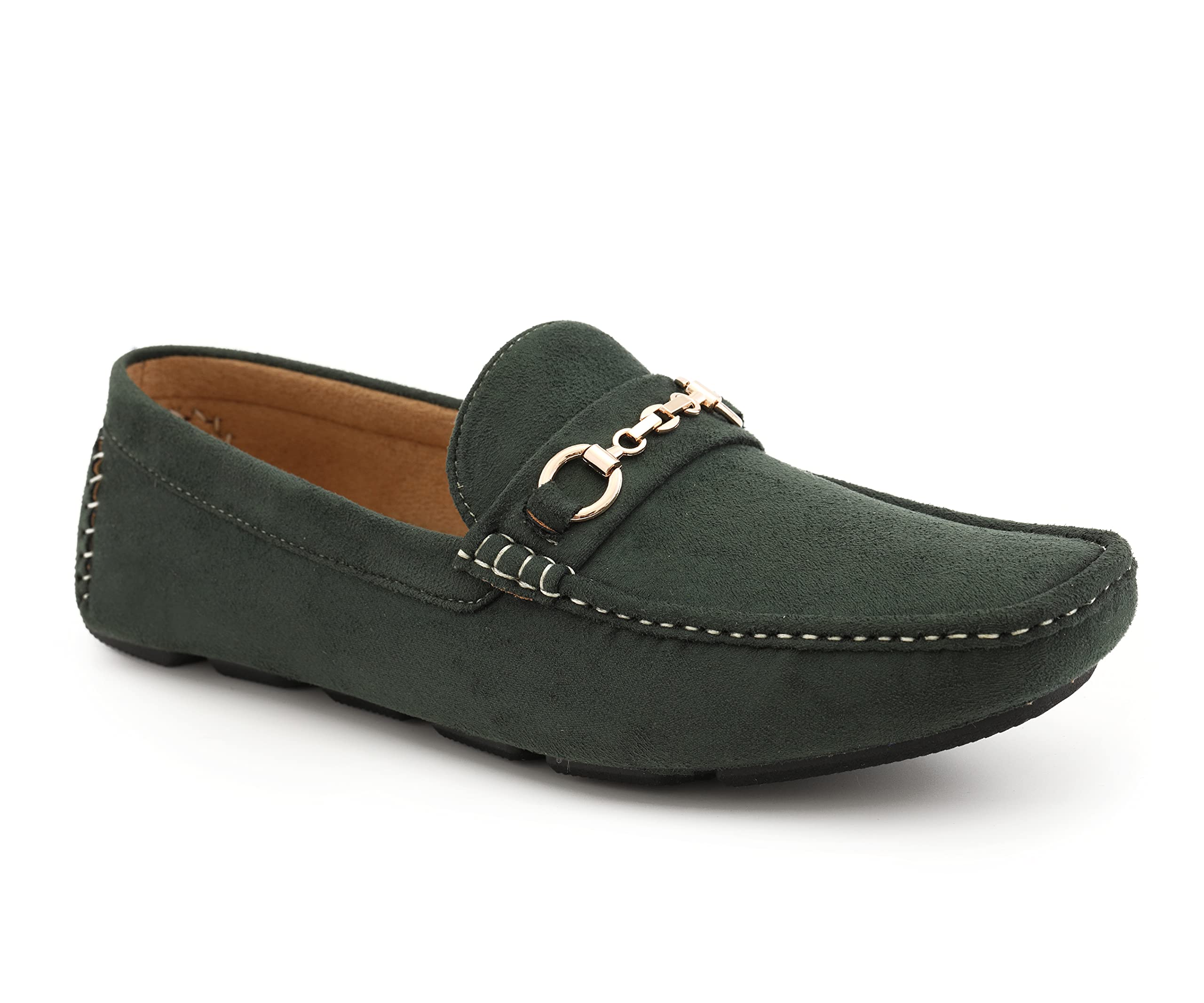 **Amali Ecker Men's Casual Loafers & Moccasins - Slip-On Driving Shoes with Chain Ornament - Comfortable Slippers for Everyday Wear, Office & Travel**