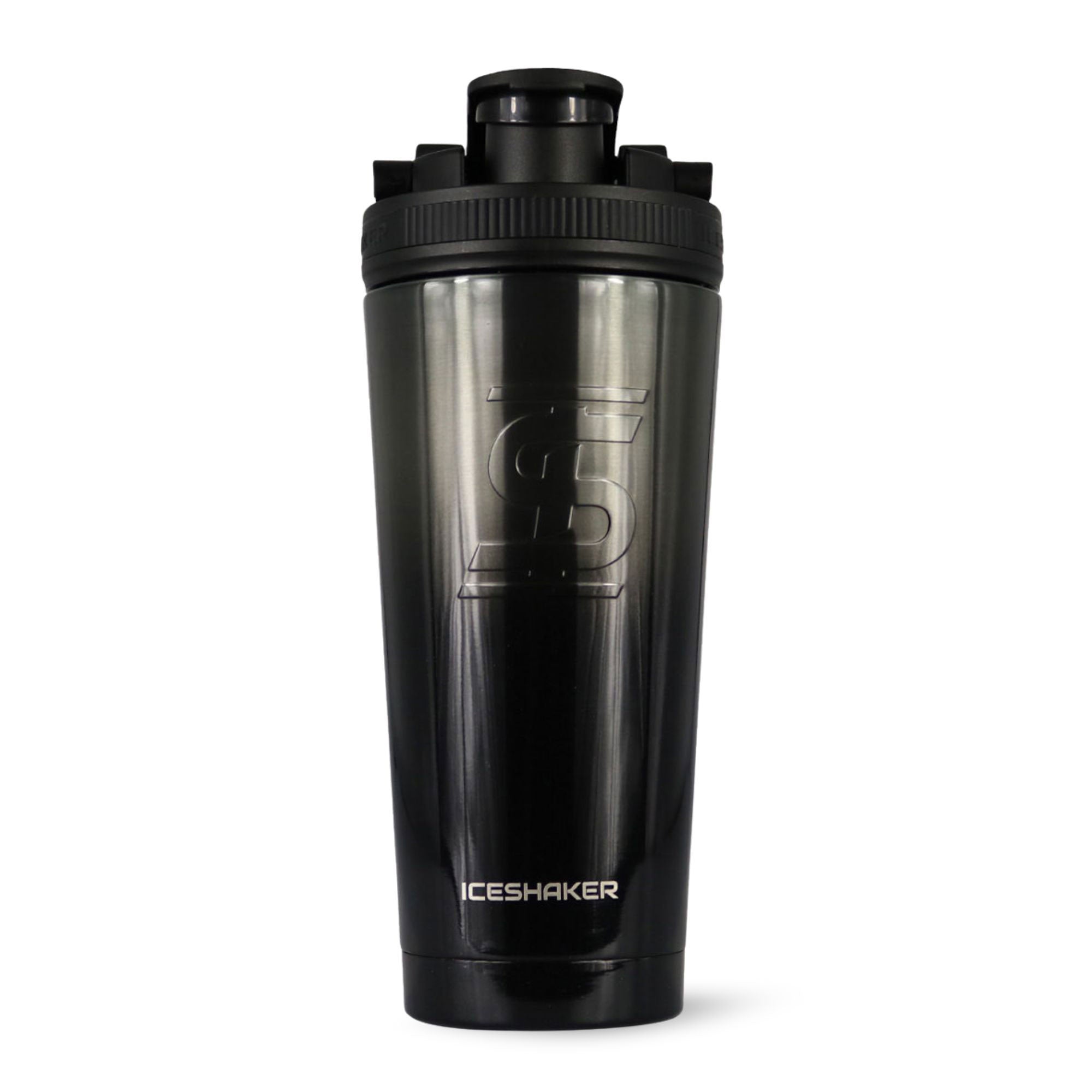 26oz Insulated Stainless Steel Ice Shaker Bottle with Metal Base - Obsidian Black - Perfect for Gym, Workouts & Outdoor Activities