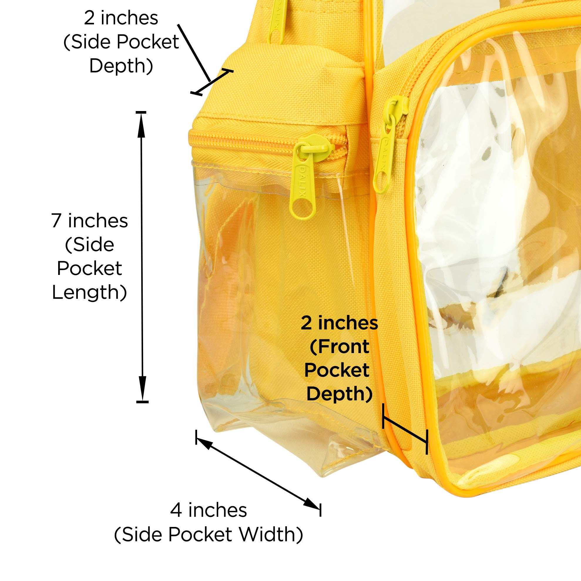 DALIX Clear Backpacks Bulk 50 Pack - Small Transparent Book Bags for School, Work & Travel - Gold Zipper Backpack Set for Students, Teachers & Office Professionals