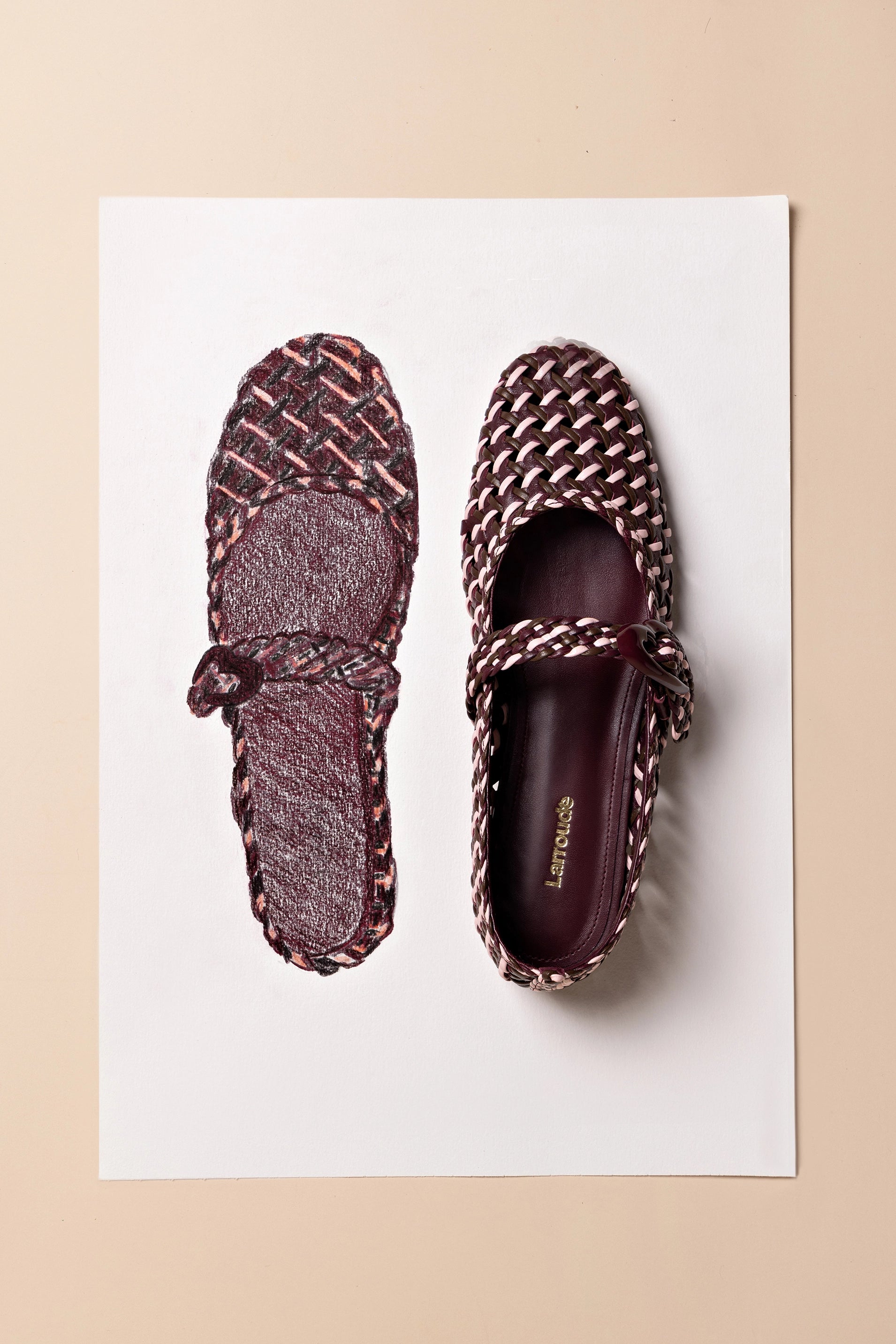 Verona Macrame Ballet Flat Shoes for Women - Wine, Tulip & Burnt Umber Leather | Comfortable & Stylish | Perfect for Casual Wear, Office & Date Nights