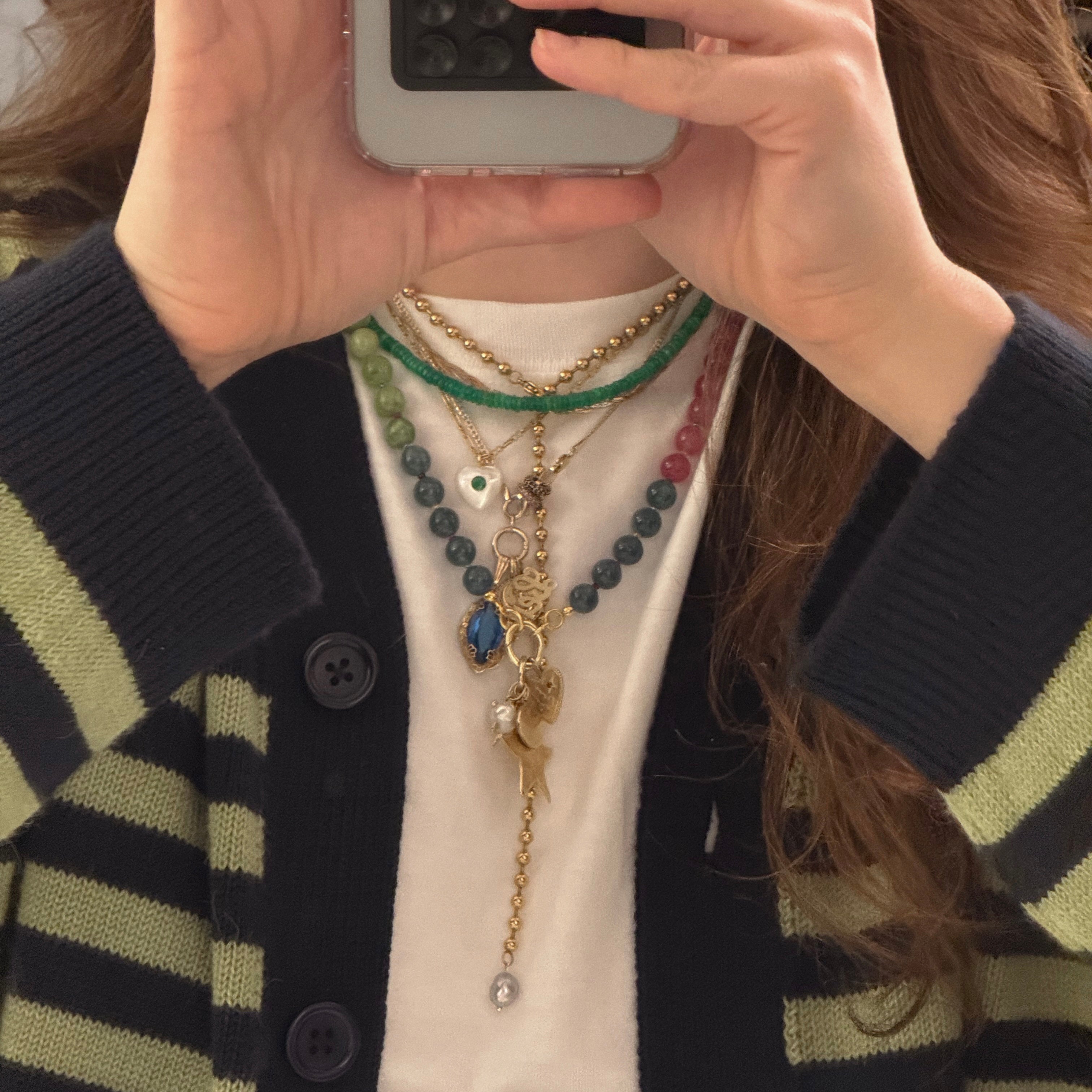Beaded Gemstone Charm Holder Necklace - Adjustable Bohemian Jewelry for Women | Perfect for Layering, Gift Giving & Everyday Wear