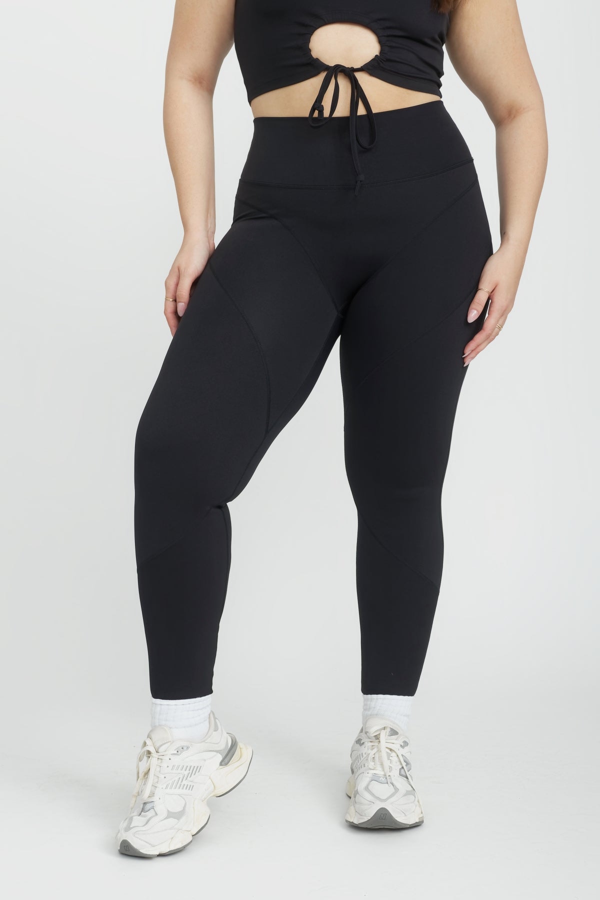 Flo Contour High-Waisted Leggings for Women - Black Yoga Pants, Workout Tights, Running & Gym Activewear - Perfect for Yoga, Pilates & Lounge Wear
