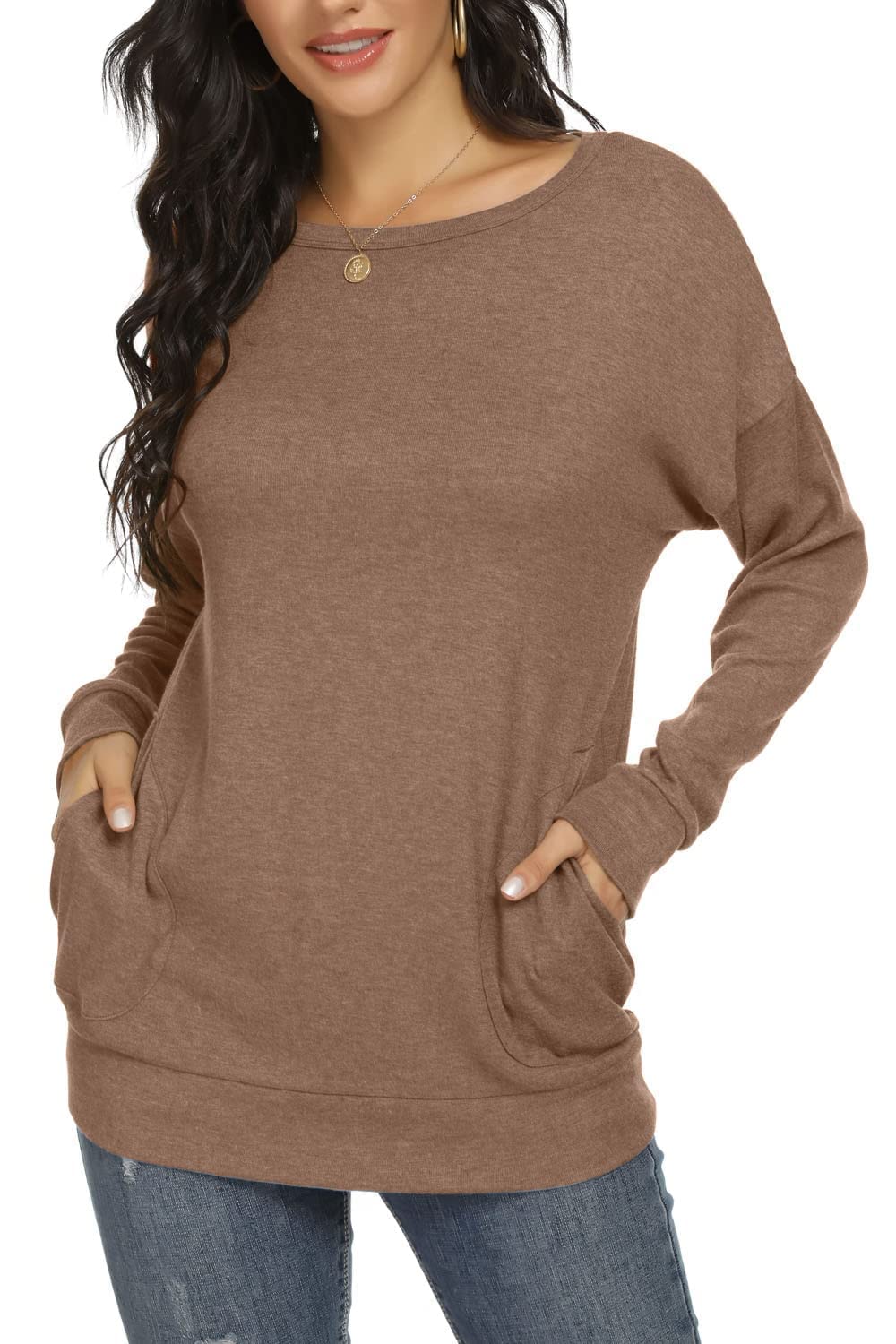 Women's Long Sleeve Casual Tops - Fashion Tunic Blouse with Pockets for Work, Office & Everyday Wear | Stylish & Comfortable Dressy Shirts for Women