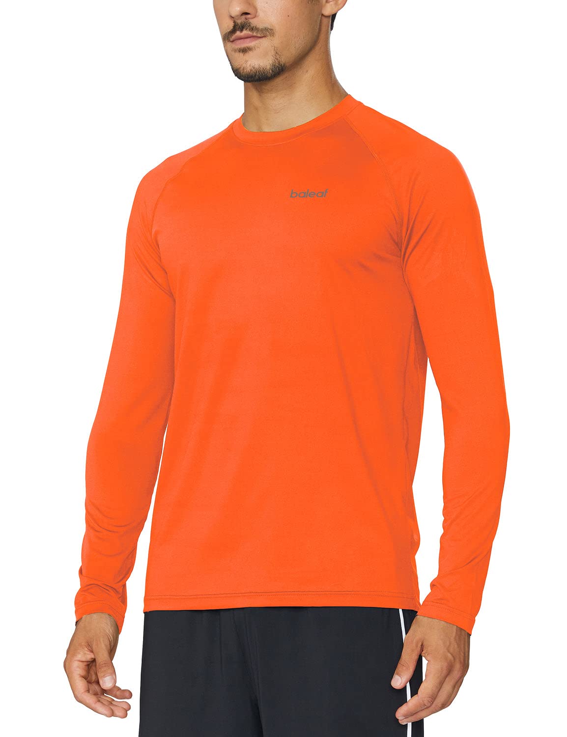 Baleaf Men's Long Sleeve Running Shirt - Quick Dry Workout Athletic T-Shirt, Lightweight Soft Fishing Tee Top for Jogging, Gym & Outdoor Activities