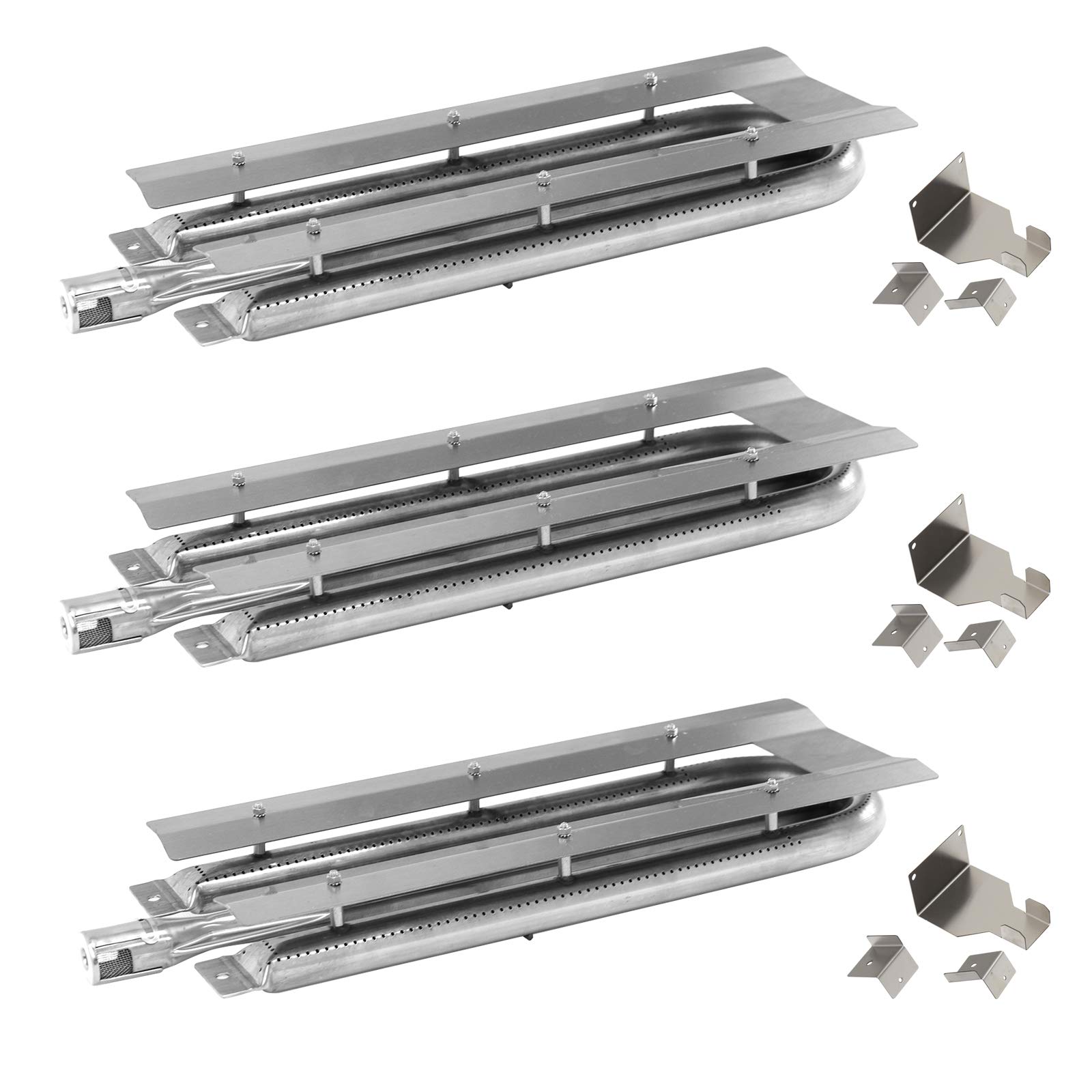 Stainless Steel BBQ Grill Burner Tube Replacement for Viking 316-911, VGBQ & VGIQ Series Gas Grills - 3 Pack Center-Fed U Tube - Durable Outdoor Cooking Parts for Backyard BBQs, Camping & Patio Parties