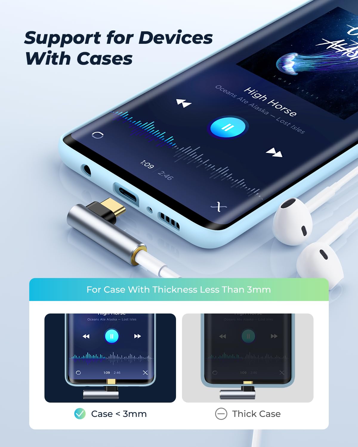 [2 Pack] USB C to 3.5mm Audio Adapter - HiFi Stereo Type C to Headphone Jack Dongle for iPhone 15/16 Pro, iPad Pro/Air, MacBook, Galaxy S24 | Perfect for Music, Gaming & Conference Calls