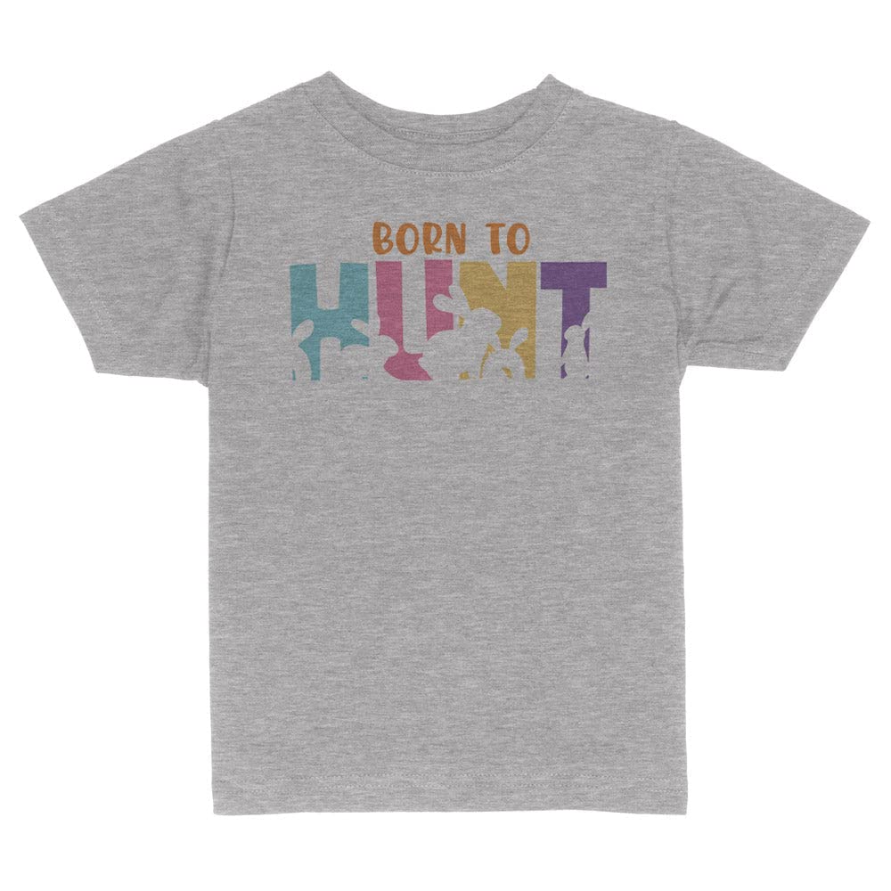 Born to Hunt Easter Toddler Kids T-Shirt - Cute Hunting Theme Cotton Tee for Boys & Girls - Perfect for Easter Egg Hunts, Spring Outfits & Family Photos