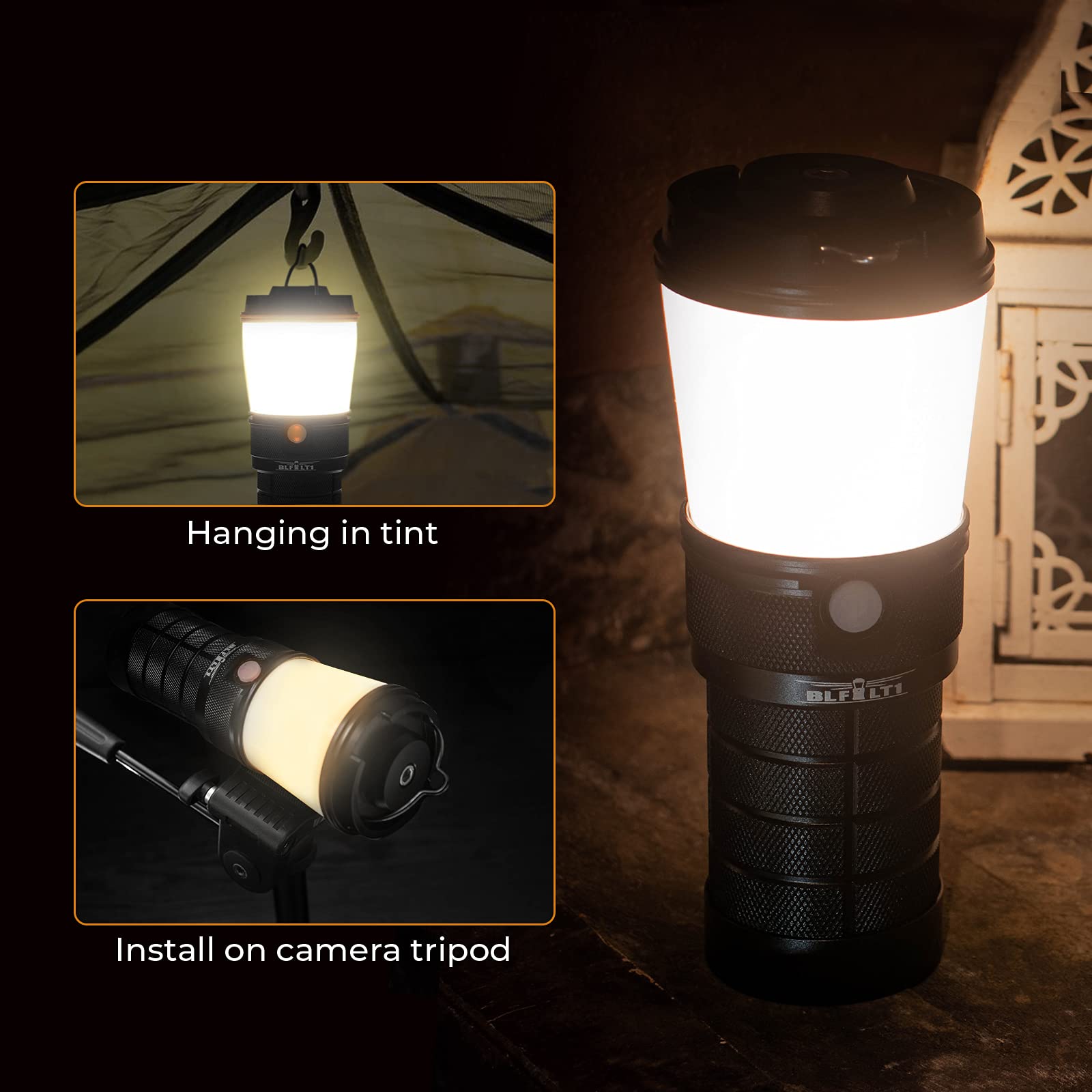 Sofirn BLF LT1 Rechargeable LED Camping Lantern - 8X LH351D LEDs, 24H Runtime, Adjustable Brightness - Perfect for Outdoor Camping, Hiking, Fishing, Emergency Power Outages & Home Use