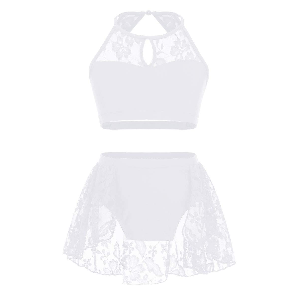 TiaoBug Girls 2-Piece Active Shorts Set - Athletic Crop Top & Booty Shorts Outfit for Dance, Gymnastics & Workouts | Comfortable Kids Sports Wear for Ballet, Gym & Play