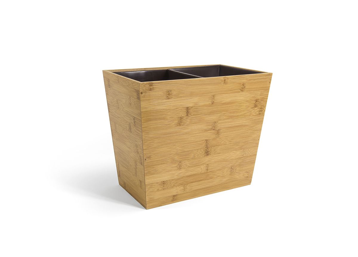 Eco-Friendly FOH Bamboo Recycling Bin - 17 Quart (4-Pack) for Kitchen, Office, or Bathroom Waste Disposal