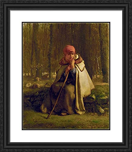 Black Ornate Wood Frame with Double Matting