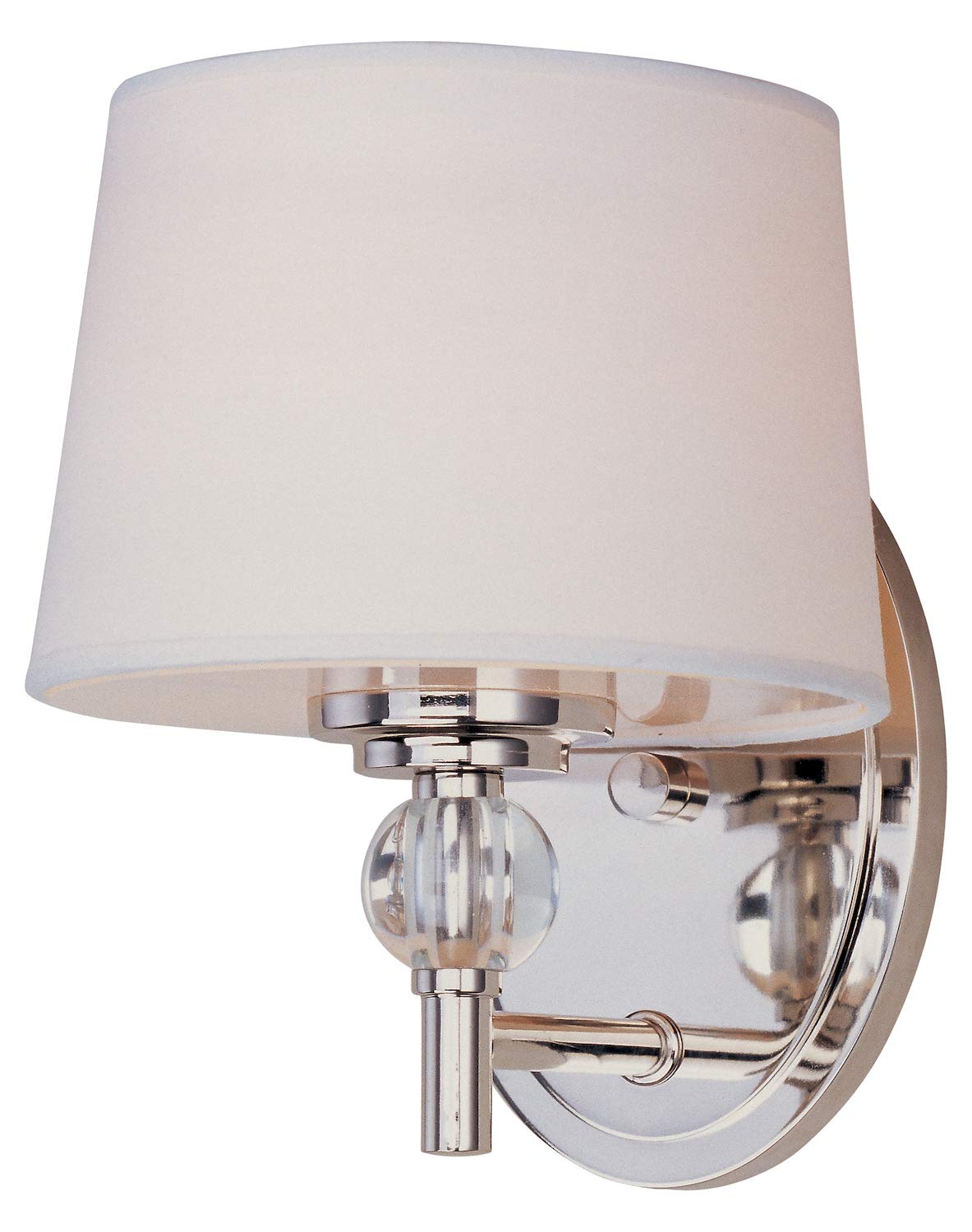 Polished Nickel Wall Light Fixture - Modern Single Sconce for Bedroom, Hallway & Bathroom Lighting | Indoor & Outdoor Use