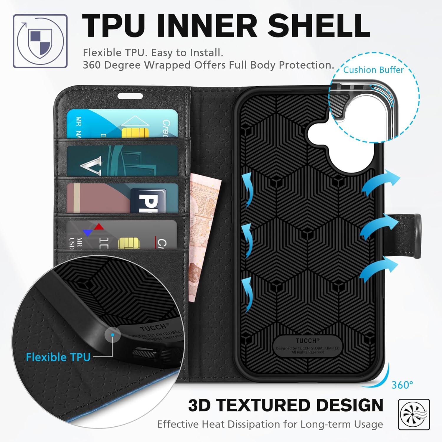 Premium iPhone 16 Leather Case with Magnetic Closure - Slim Protective Flip Cover (Black) | Perfect for Business Professionals & Daily Commuters