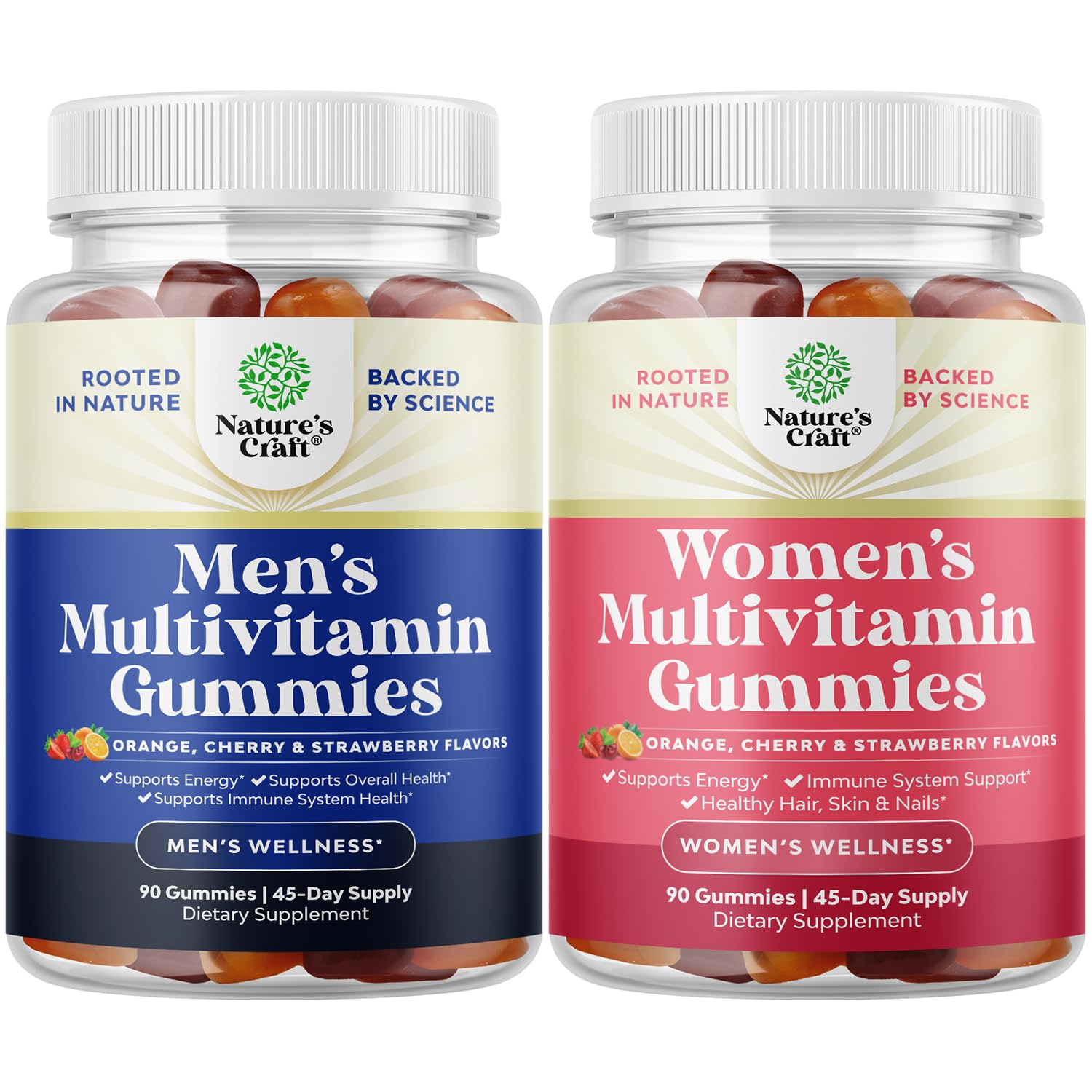 Best Adult Chewable Multivitamin Gummies for Men & Women - Zinc & Biotin Immune Support - Natural Energy Boost & Women's Health Supplement - Perfect for Daily Wellness & Active Lifestyles