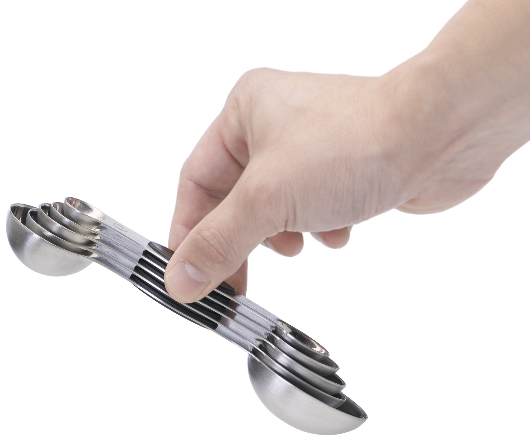 Progressive International Prepworks Magnetic Measuring Spoons Set of 5 - Black | Stainless Steel Kitchen Measuring Tools for Baking, Cooking & Coffee | Perfect for Home Chefs & Professional Bakers