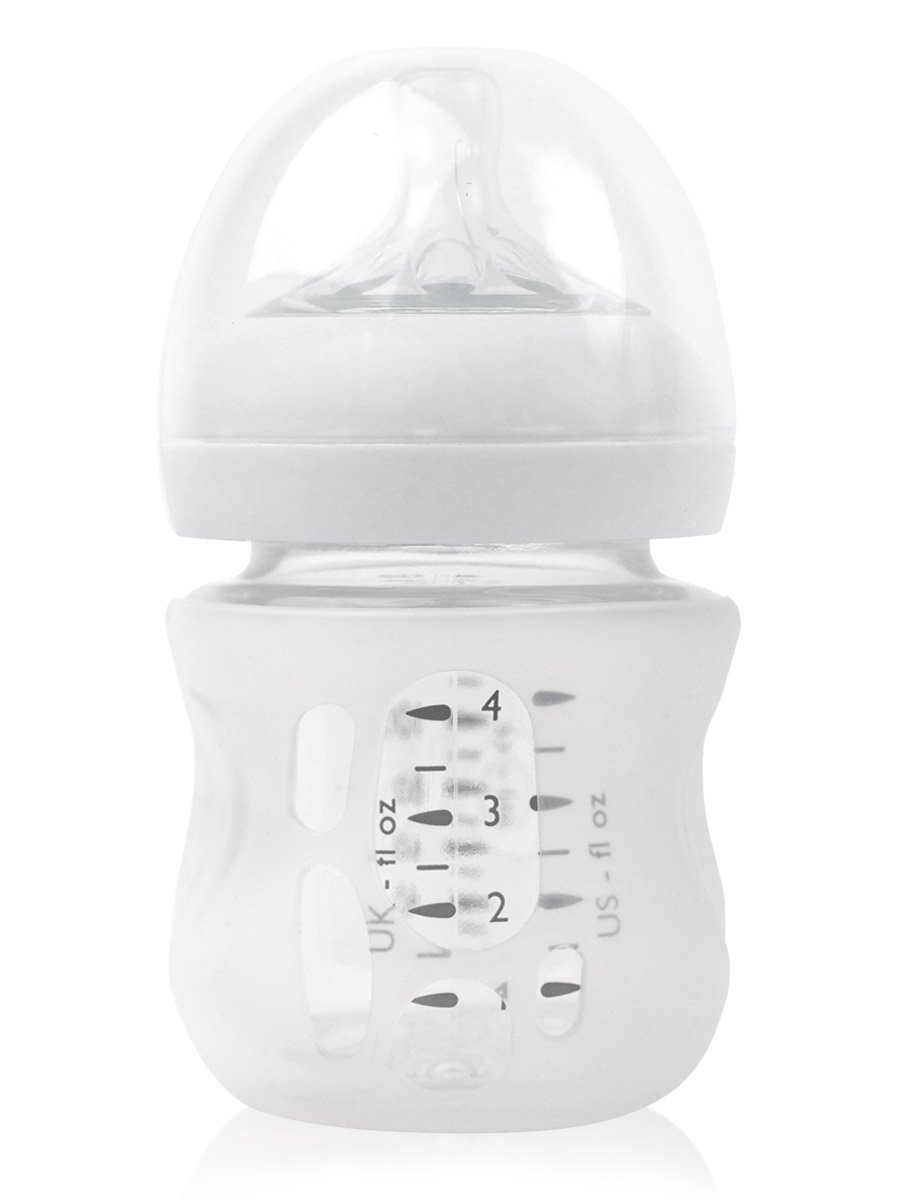 Olababy Silicone Sleeve for Avent Natural Glass Baby Bottles (4 oz, Translucent) - Protective Cover for Safe Feeding, Dishwasher Safe & BPA-Free - Perfect for Newborns, Infants & Toddlers at Home or On-the-Go