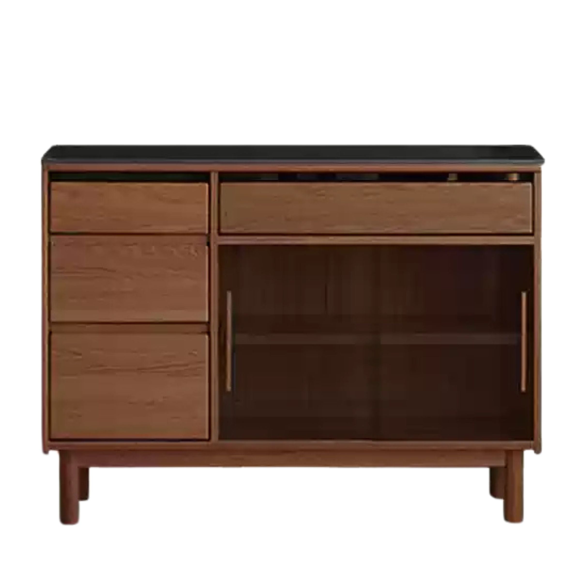 Solid Oak Wood Modern Rock Board Sideboard - Stylish and Durable Storage Cabinet for Living Room, Dining Room, or Entryway