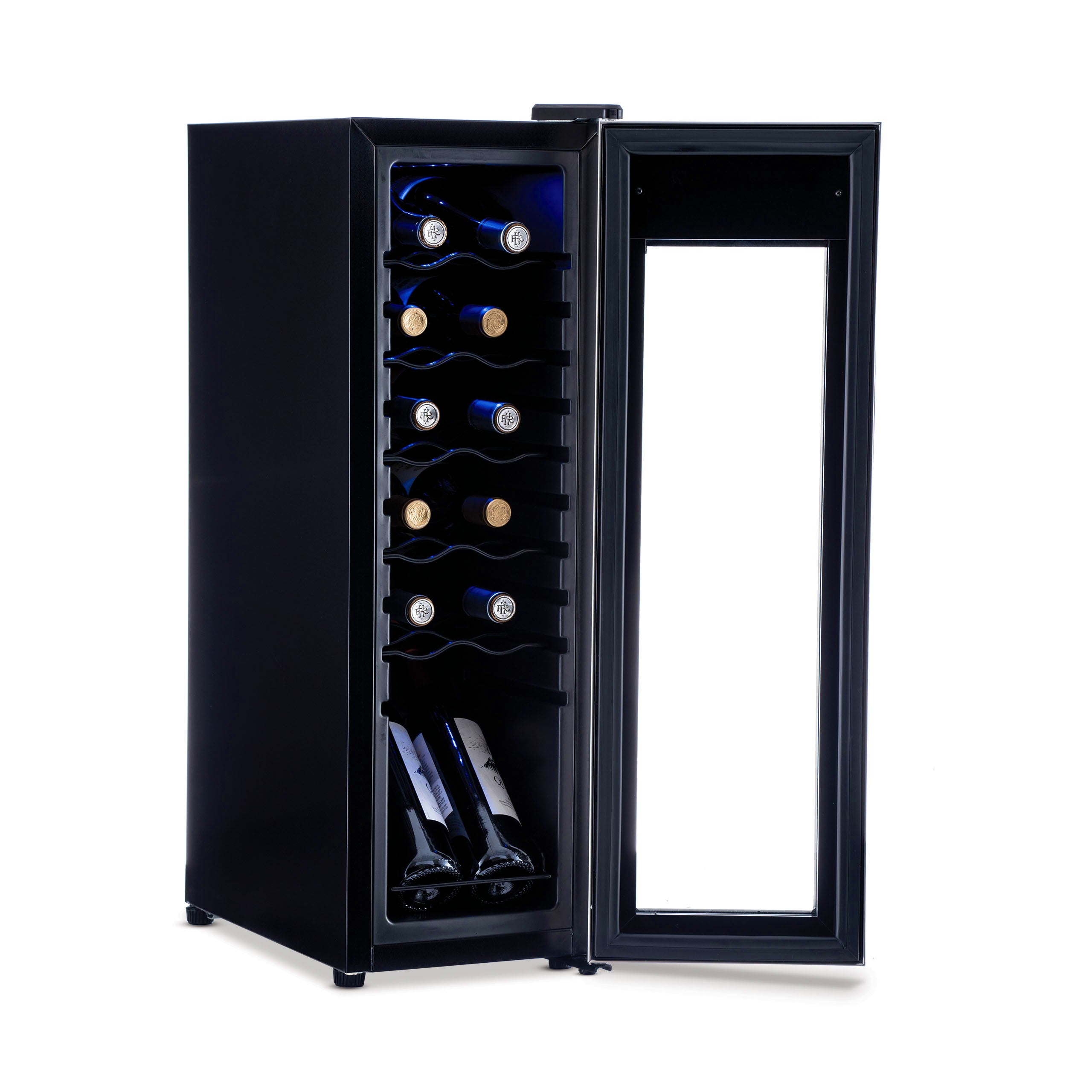 Newair® 12 Bottle 9.9 Cu. Ft. Stainless Steel Freestanding Wine Cooler Refrigerator - Perfect for Home Bars, Restaurants, and Wine Cellars