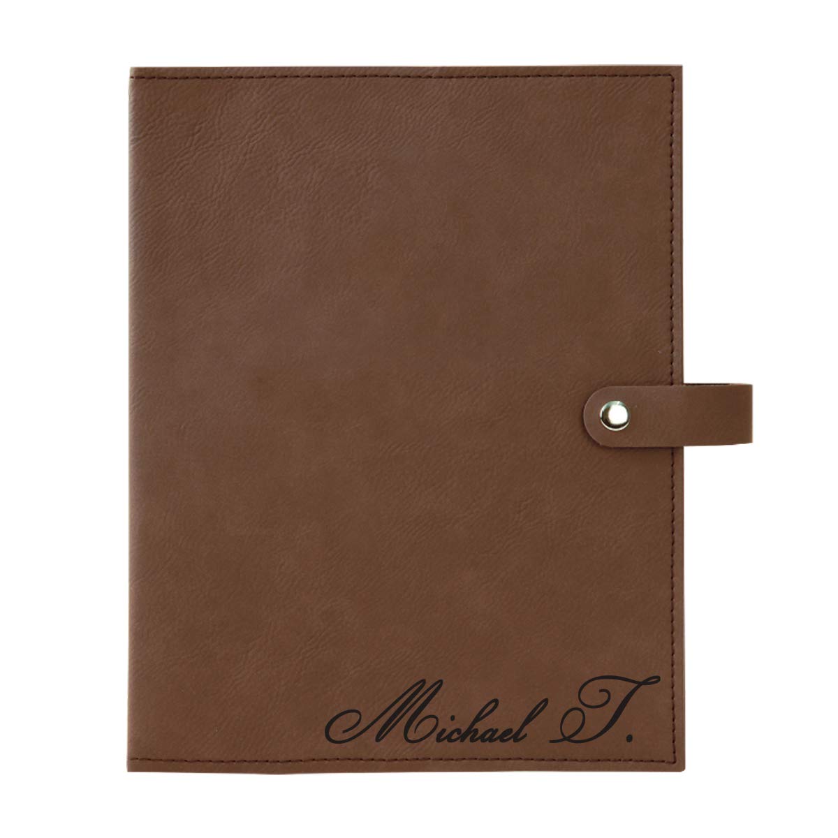Personalized Blossom Medium Leatherette Book Cover with Snap Closure - Custom Bible Cover with Laser Engraving - Perfect for Church, Bible Study & Gift Giving