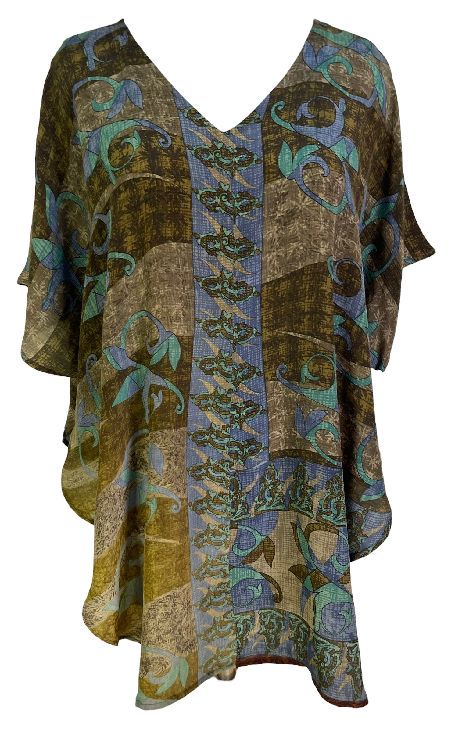 PRC6673 Avatar Pure Silk Waterfall Top - Elegant Women's Silk Blouse for Party & Evening Wear | Flowy Boho Chic Summer Tops
