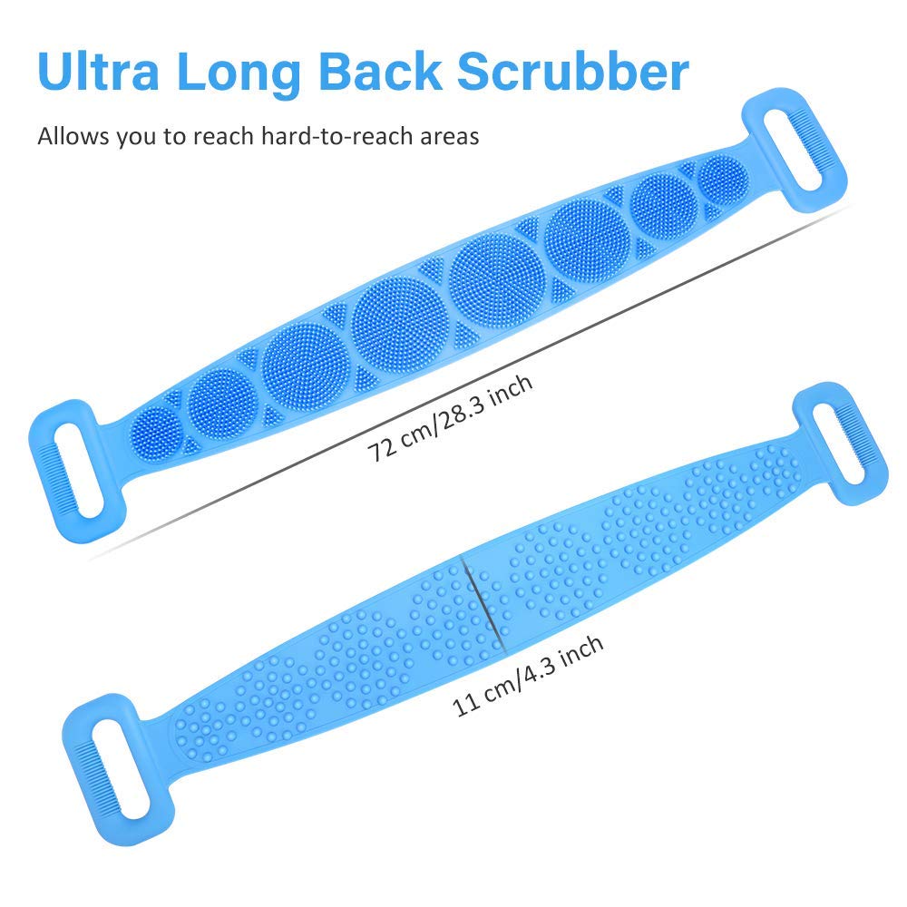 Ladila Silicone Body Scrubber Brush - Exfoliating Back Scrubber for Deep Cleansing, Skin Peeling & Massage - Soft Bath Towel & Shower Brush for Smooth Skin - Perfect for Spa, Exfoliation & Relaxation at Home