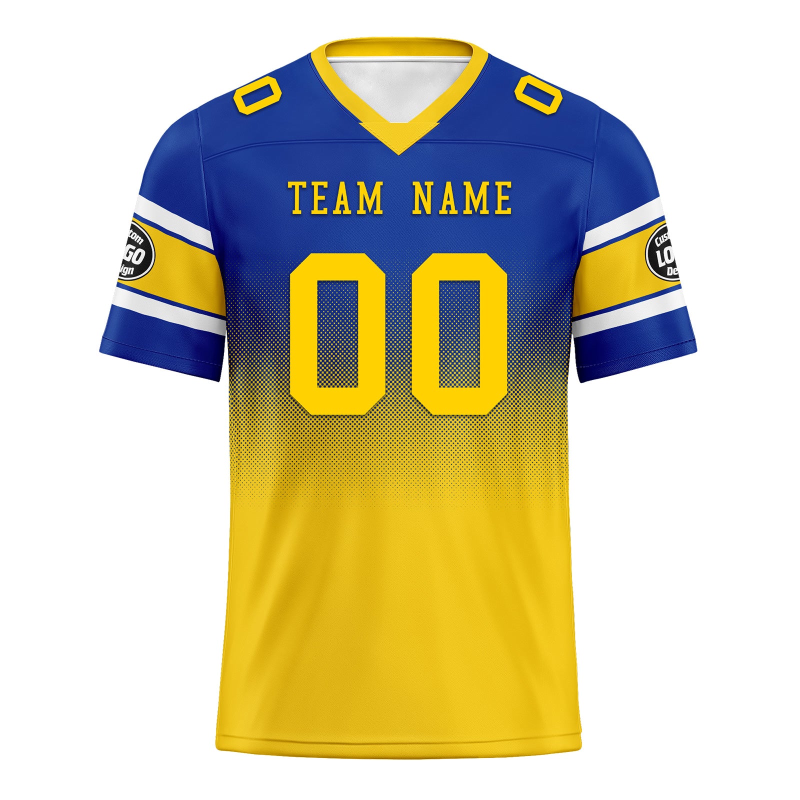 Custom Blue & Yellow Los Angeles Personalized Authentic Football Jersey FBJ02 D020249 - Perfect for Game Day, Fan Events & Sports Enthusiasts