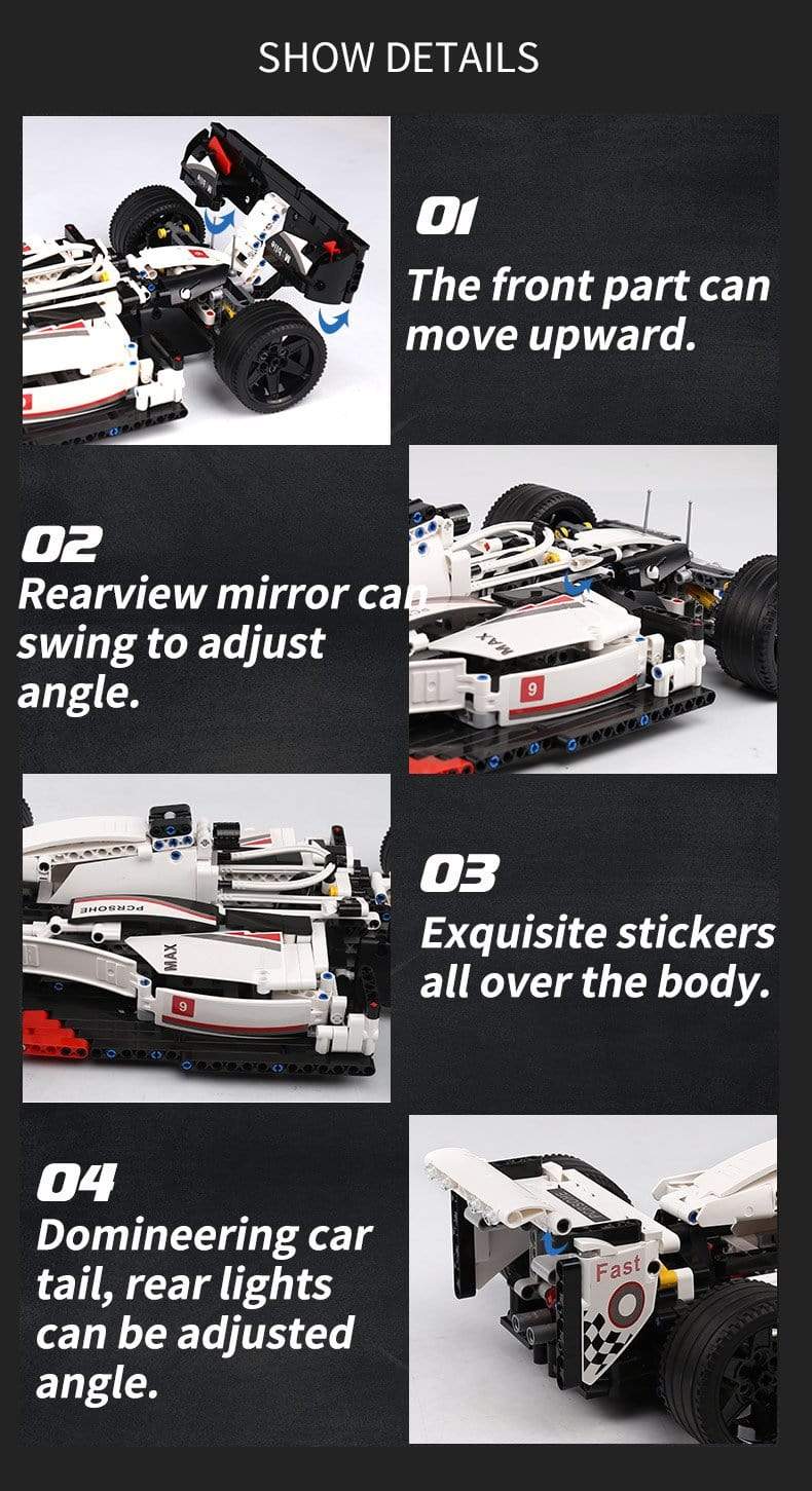 Mould King 13117 MOC 31313 42096 F1 Racing Car Building Blocks Set - DIY Formula 1 Model Kit for Adults & Kids, Perfect for Car Enthusiasts & Collectors - Great for Home Decoration, Gift Giving & Racing Themed Events