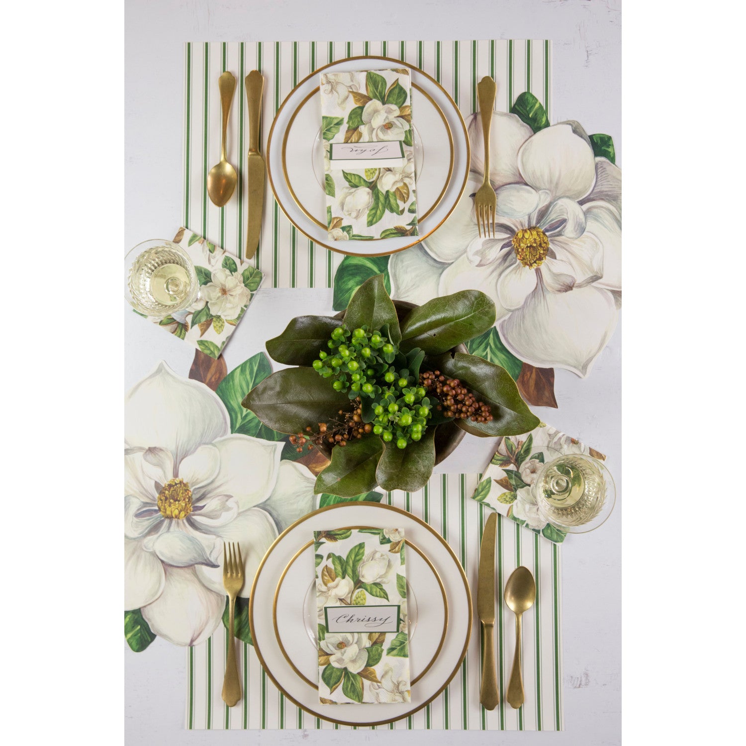 Eco-Friendly Green Ribbon Stripe Placemat Set - Washable & Durable Table Mats for Dining, Kitchen, and Party Decor - Perfect for Everyday Use and Special Occasions