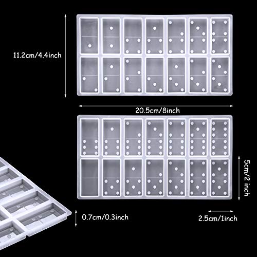 Premium 3-Piece Silicone Domino Resin Mold Set - 28 Cavity Epoxy Casting Kit with Dots for DIY Crafts (Semi-Transparent) - Perfect for Jewelry Making, Home Decor, and Board Game Accessories