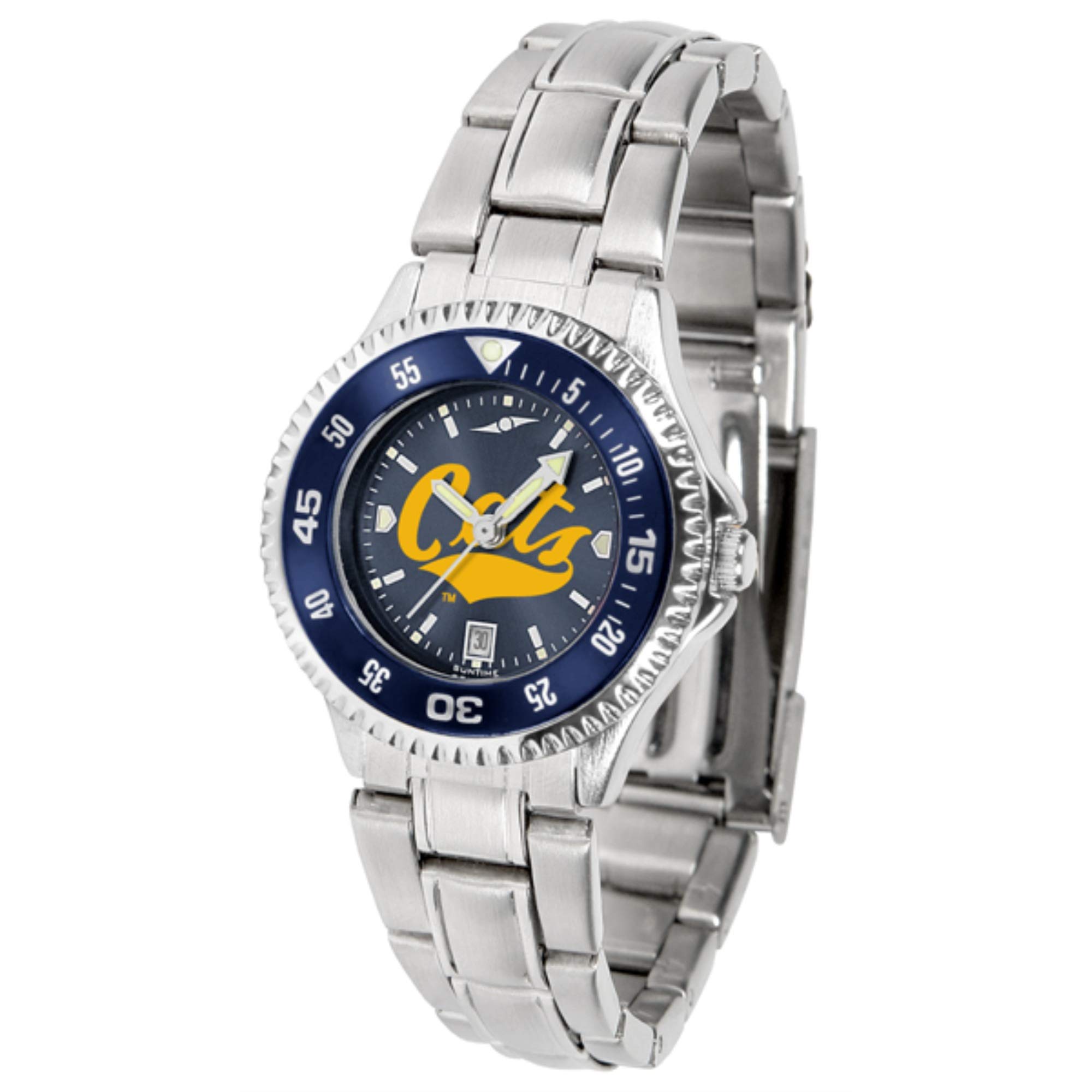 Montana State Bobcats Competitor Steel Anodized Chrome Women's Watch with Color Bezel - Perfect for Game Days, Sports Events & Casual Wear