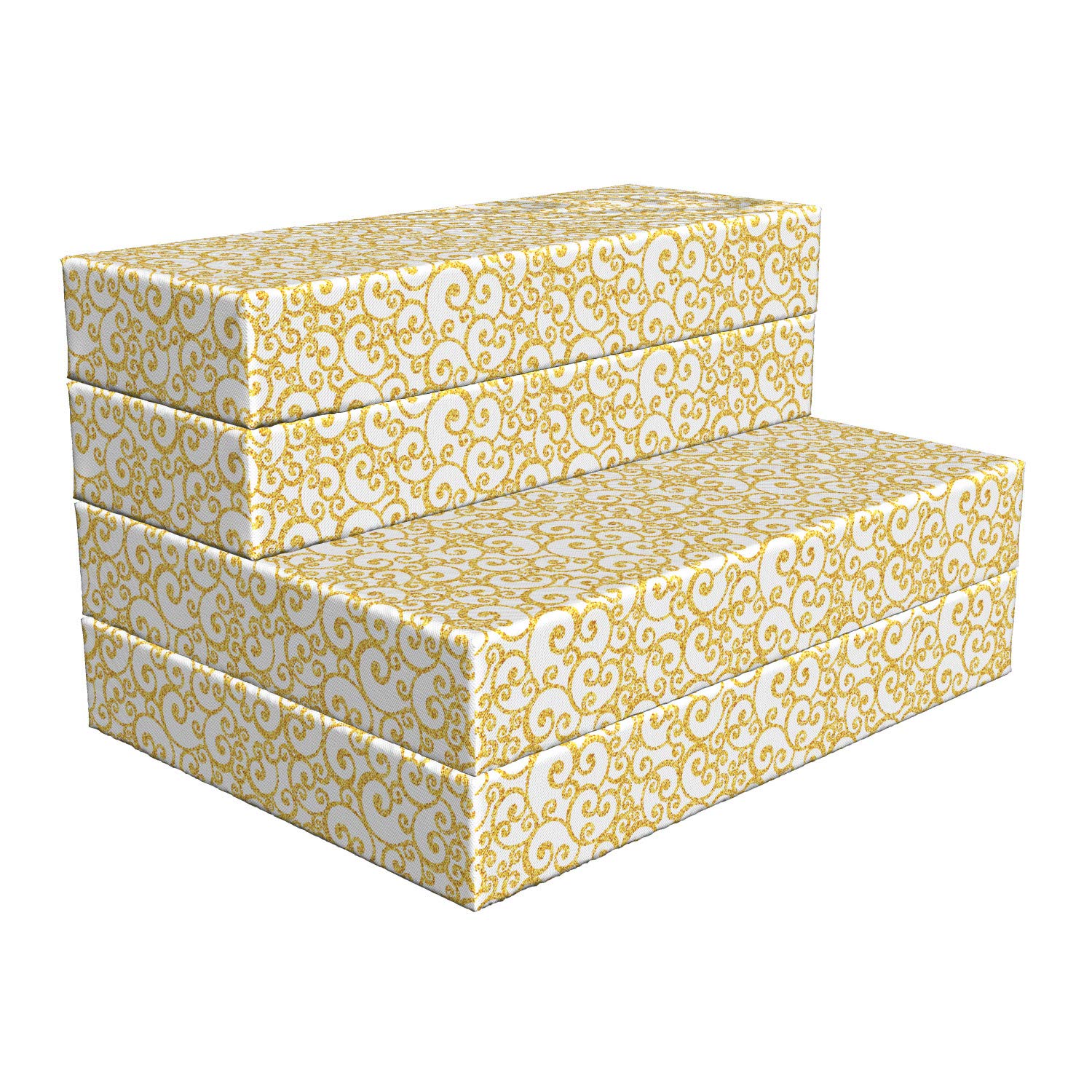 Ambesonne Victorian Foldable Mattress - Floral Swirling Lines Design, 74.8