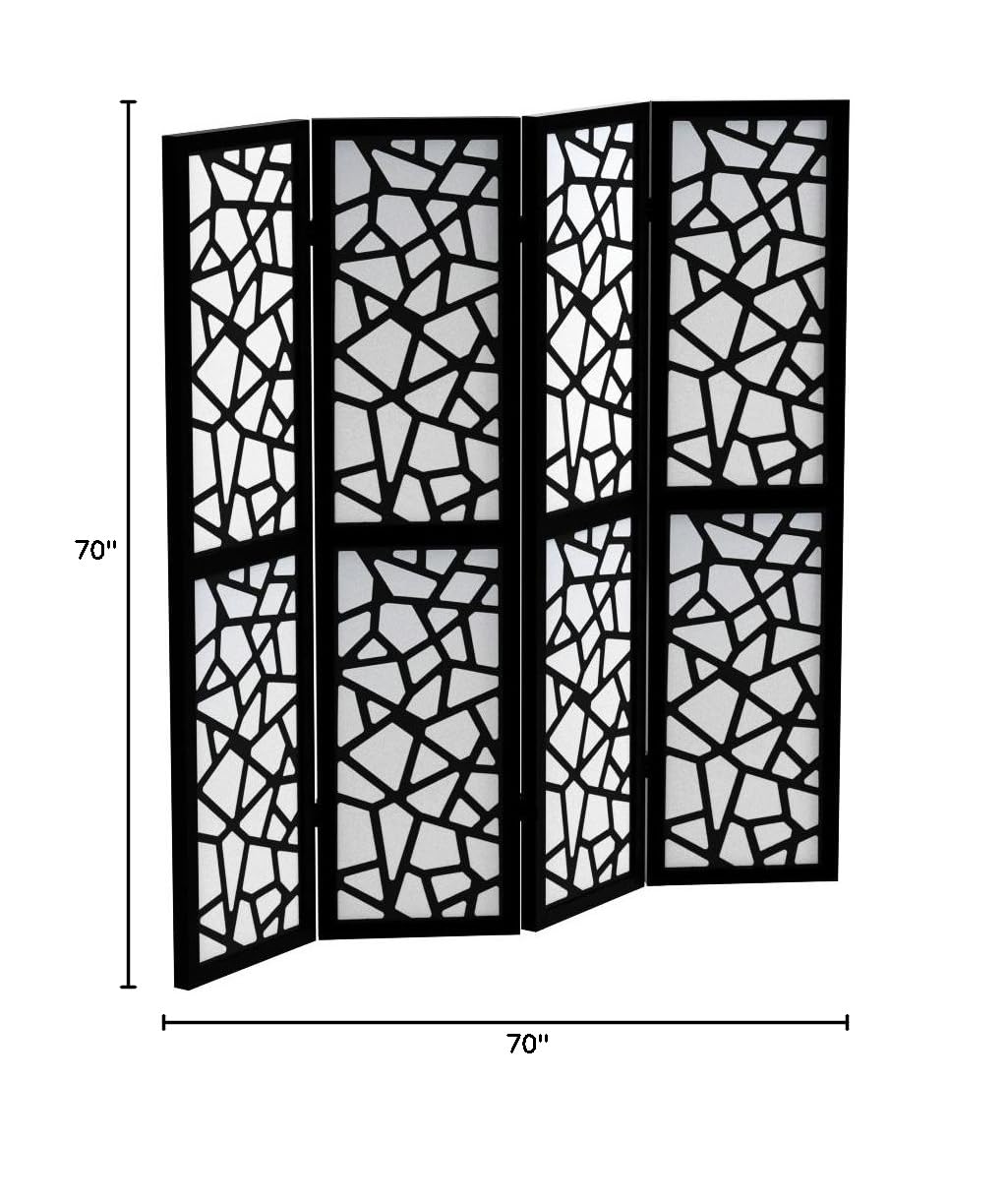 Roundhill Furniture Giyano 4-Panel Room Divider Screen - 70