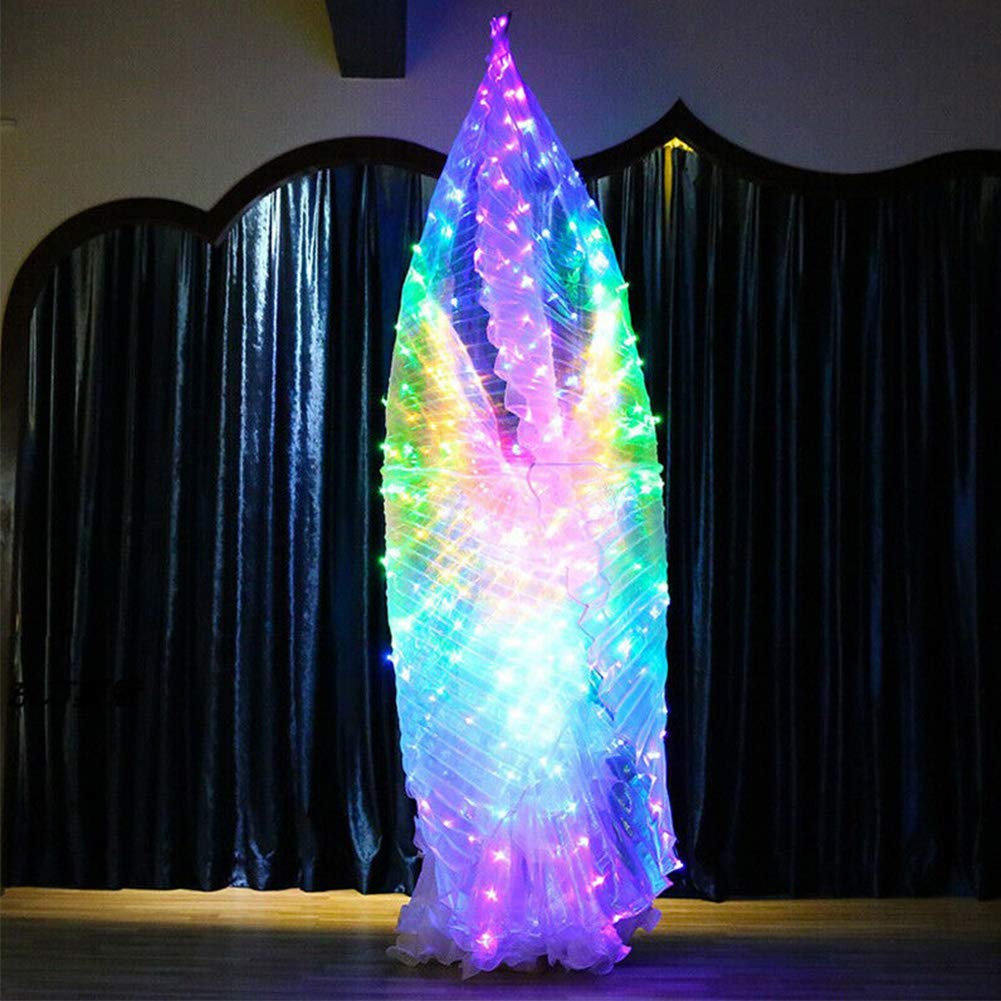 MVPACKEEY Isis Wings for Belly Dance - LED Angel Wings for Women - Light Up Fairy Wings for Halloween, Christmas - Performance Accessories - Perfect for Dance Shows, Costume Parties & Festive Events