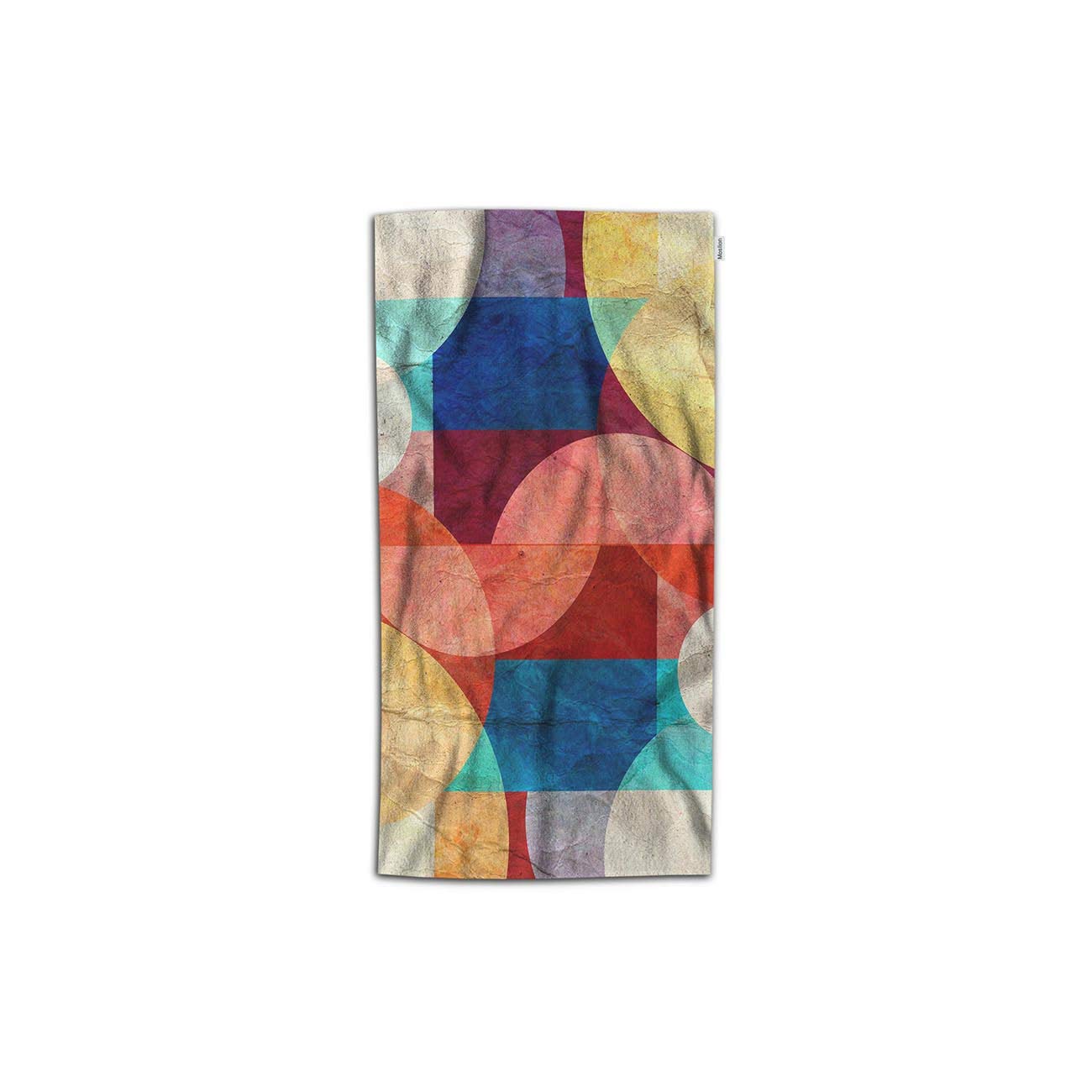 Moslion Geometric Hand Towel 15x30 Inch - Colorful Circles & Square Patterns, Ultra Soft Microfiber for Face, Hands, Kitchen & Bathroom - Perfect for Boys, Girls, Men & Women | Ideal for Daily Use, Guest Towels, Spa, Gym & Home Decor