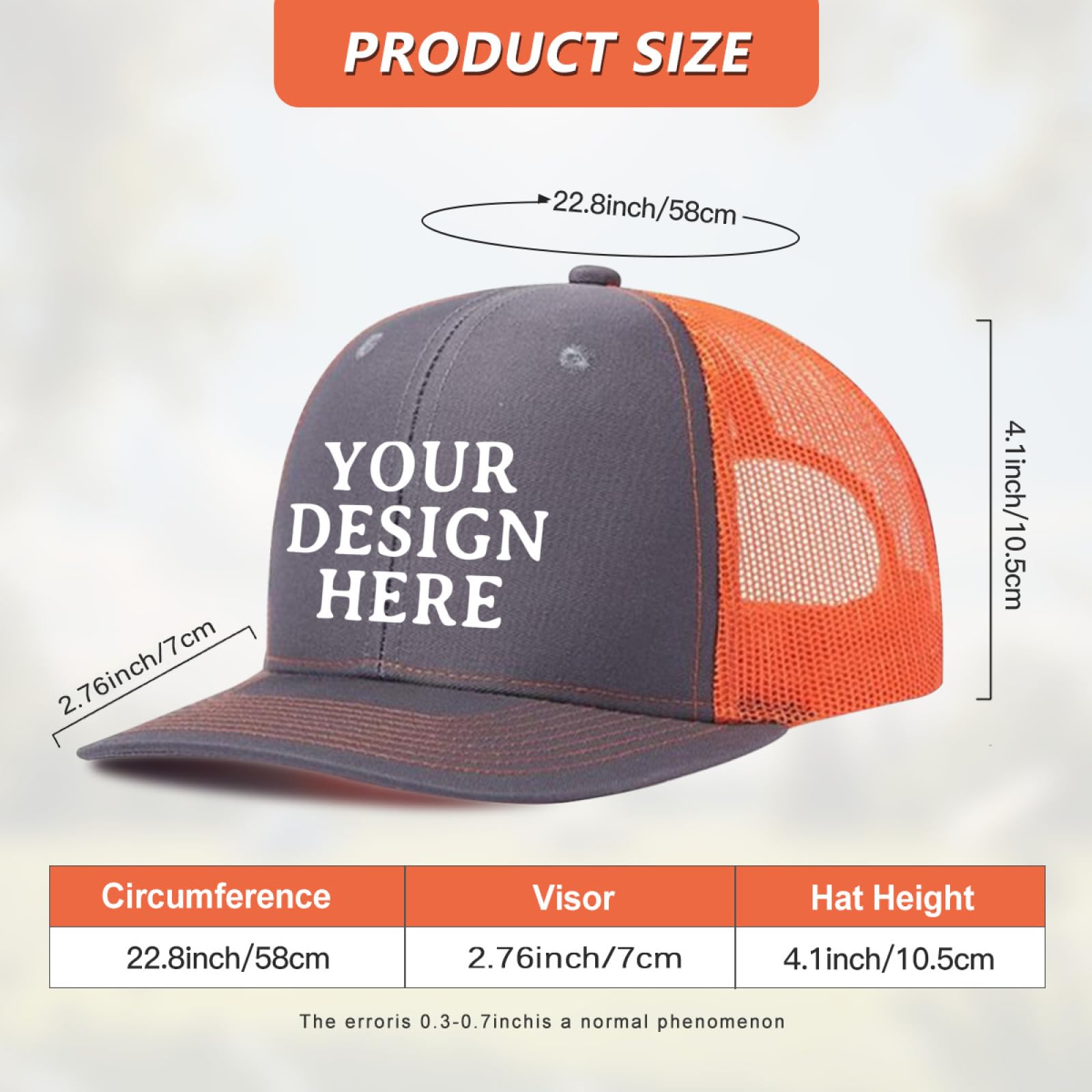 Custom Trucker Hats Bulk Order - Personalized Hats for Men & Women - Add Logo, Text or Photo - Perfect for Promotions, Events & Team Branding